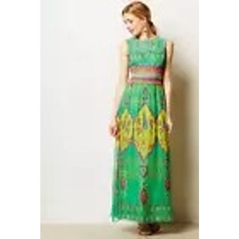 Hemant & Nandita Hemant and Nandita Mintzita Silk Embroidered Maxi Dress Size XS / US 0-2 / IT 36-38 - 2 Thumbnail