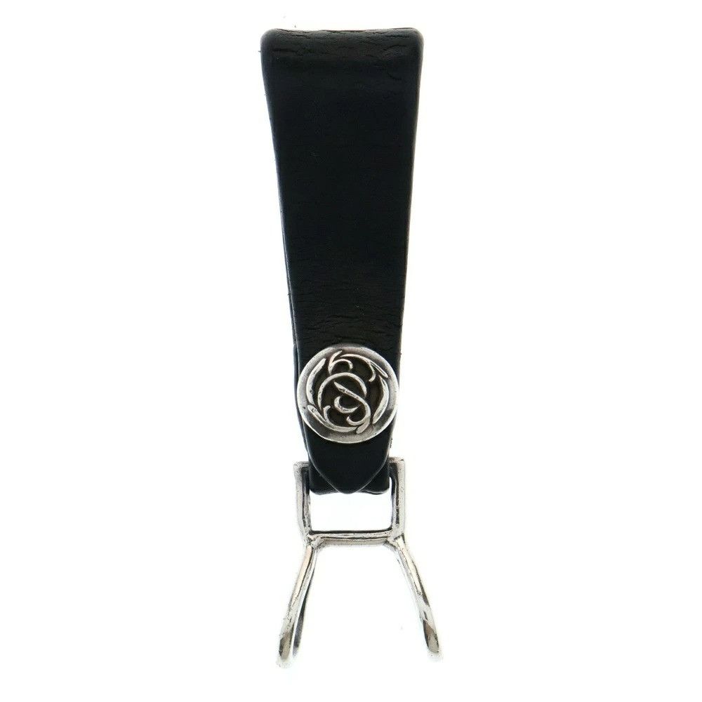 CHROME HEARTS BELT LOOP FLORAL ROSE leather silver