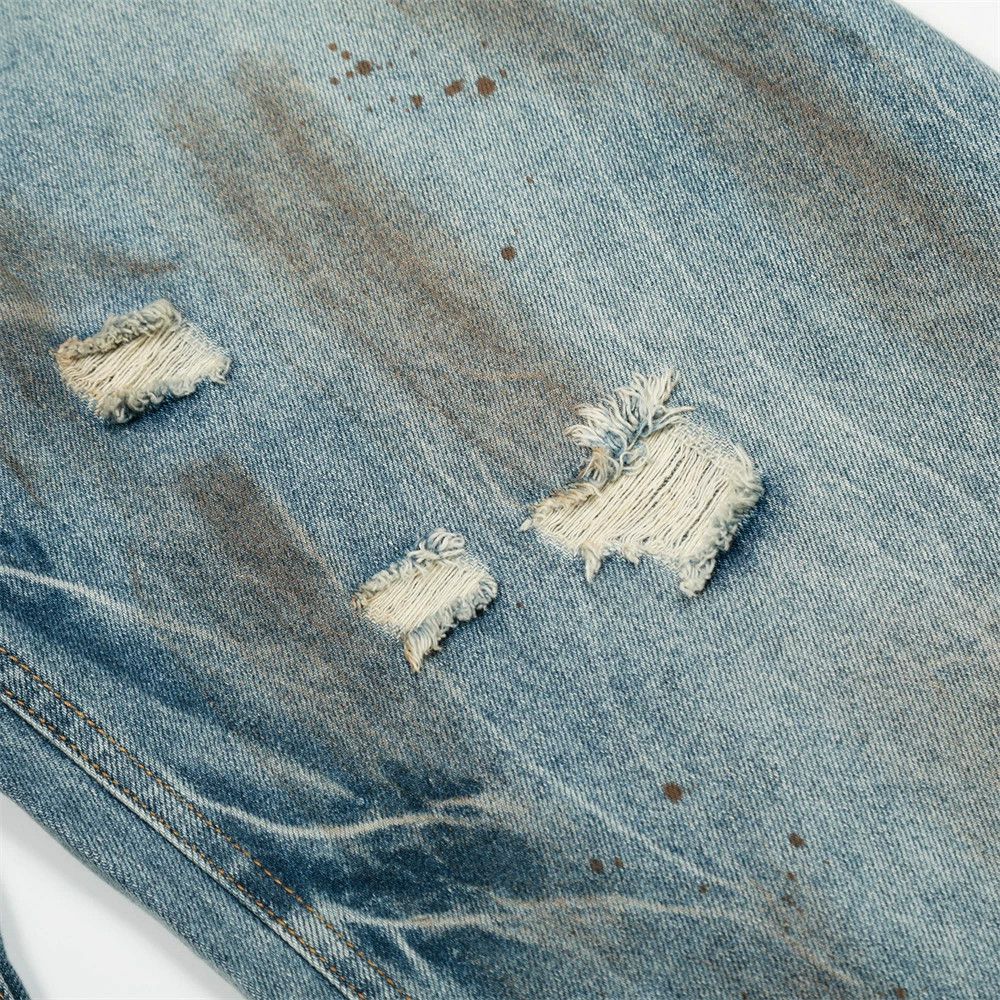 Vintage Men's punk ink-splashed distressed ripped scimitar jeans Size US 32 / EU 48 - 4 Thumbnail
