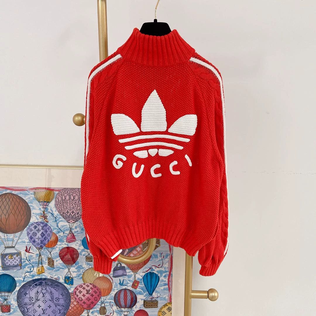 Gucci Gucci x Red Knit Jacket S Size S / US 4 / IT 40 - 2 Thumbnail