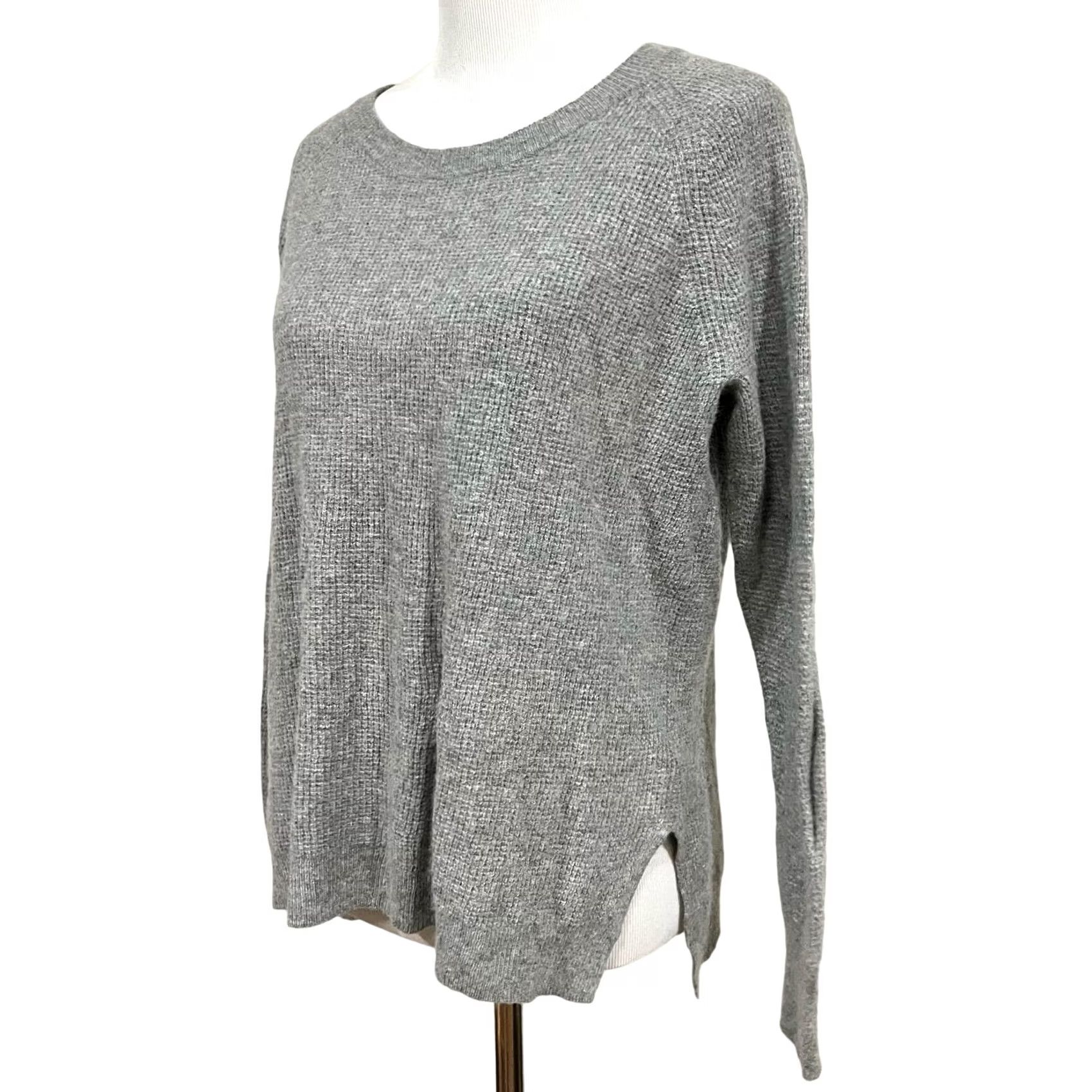 Madewell Madewell Waffle Knit Sweater Pullover Gray Wool Blend L Women's Pullover Knit Waffle-Stitch Wool Blend L Size L / US 10 / IT 46 - 4 Thumbnail
