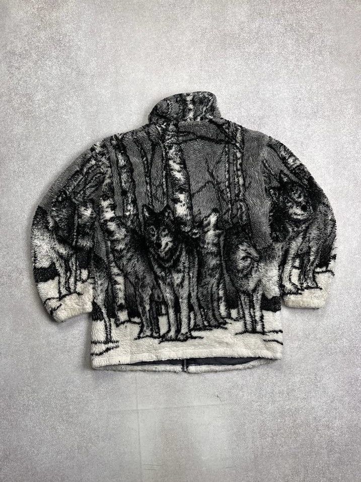 Japanese Brand × Vintage ⚡️QUICK SALE⚡️ Vintage Retro Wolves Fleece Sherpa Jacket L Size US L / EU 52-54 / 3 - 4 Thumbnail