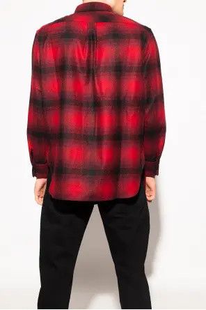 Saint Laurent Paris o1s1wg110824 Oversized Shirt in Checked Wool in Red/Black Size US M / EU 48-50 / 2 - 3 Thumbnail
