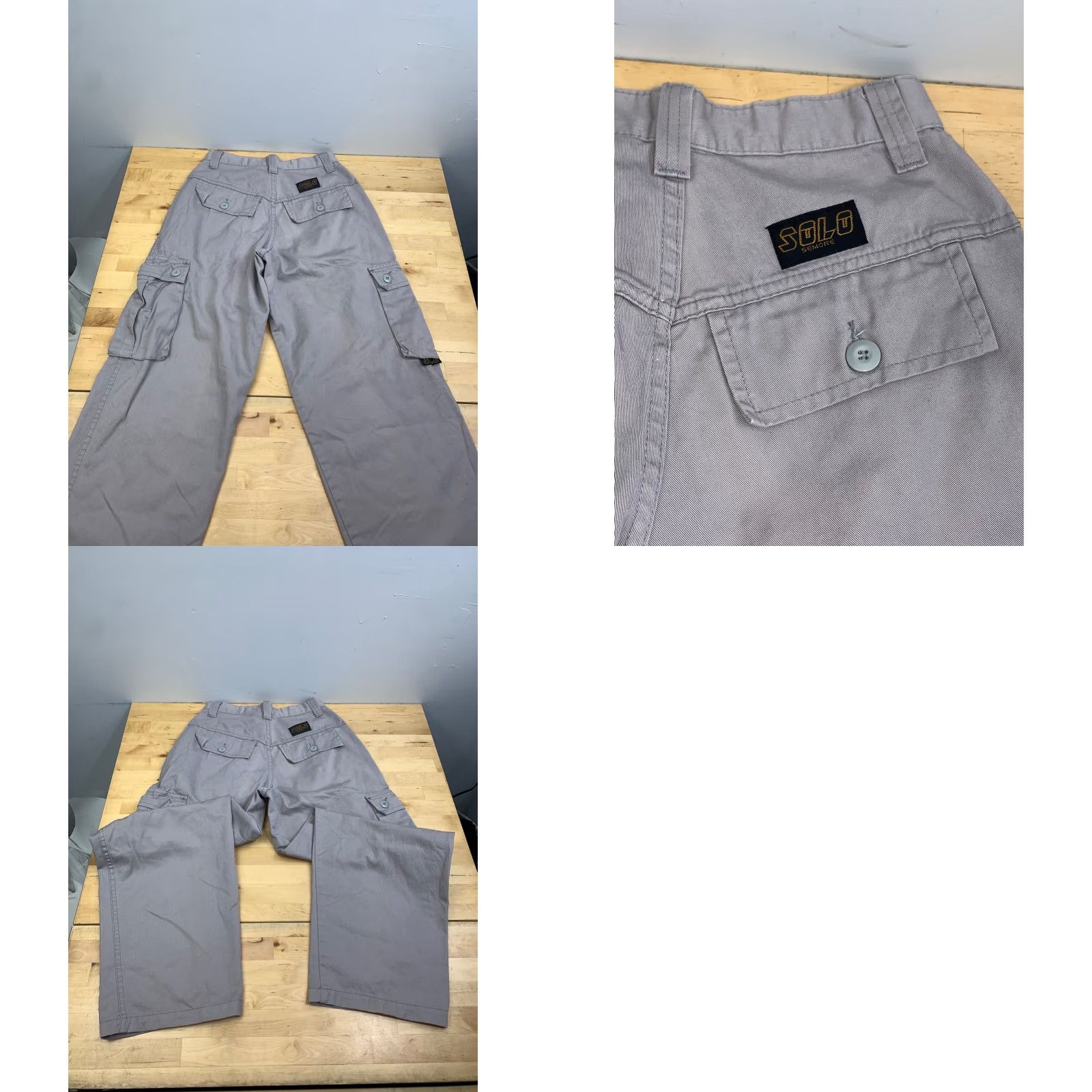 Vintage VINTAGE Solo Cargo Pants Men 28x29 Gray 90s USA Skate Baggy Size US 28 / EU 44 - 8 Thumbnail