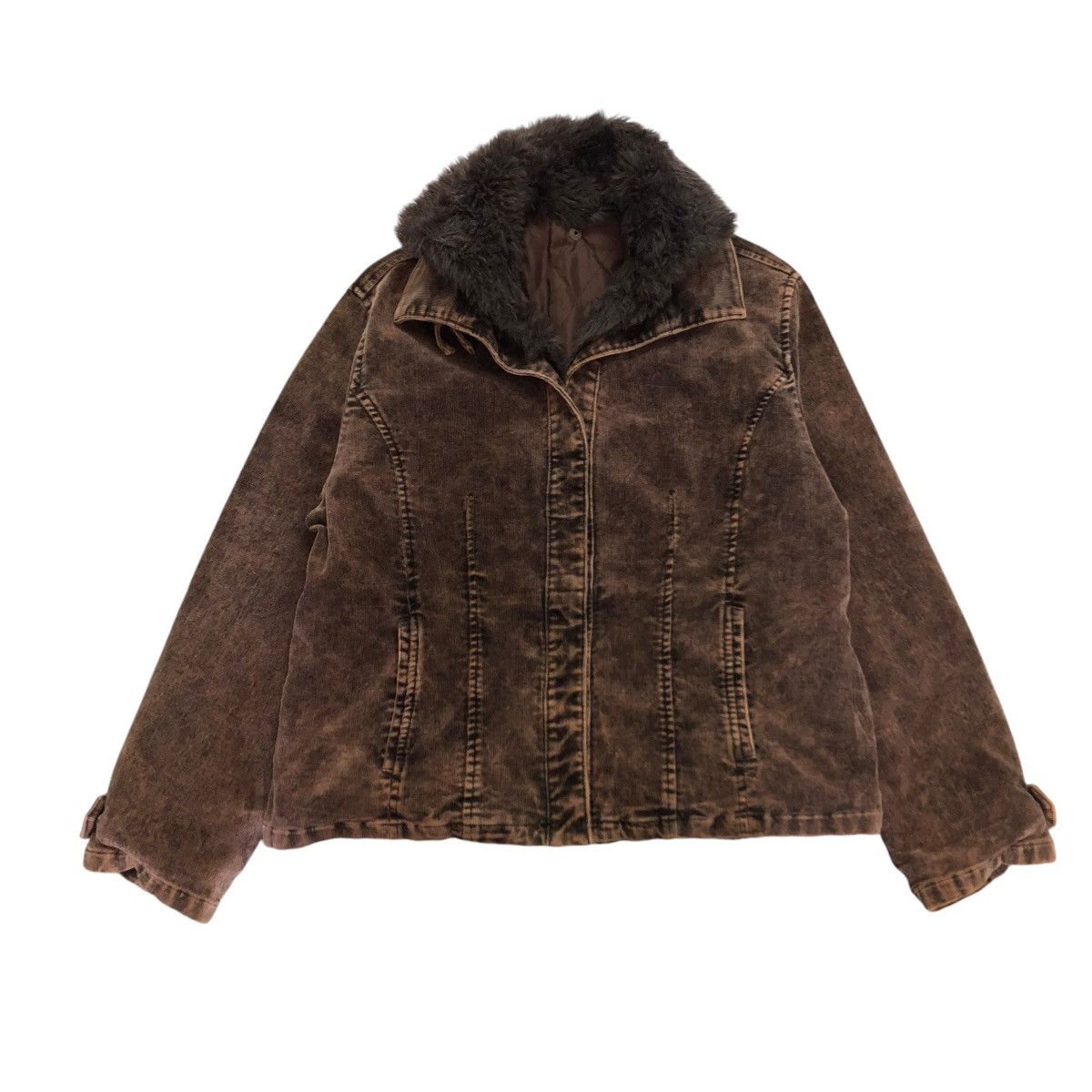 Japanese Brand 🔥VINTAGE BIKER JACKET DOUBLE COLLAR FUR LINING CREA JAPAN Size US M / EU 48-50 / 2 - 1 Thumbnail