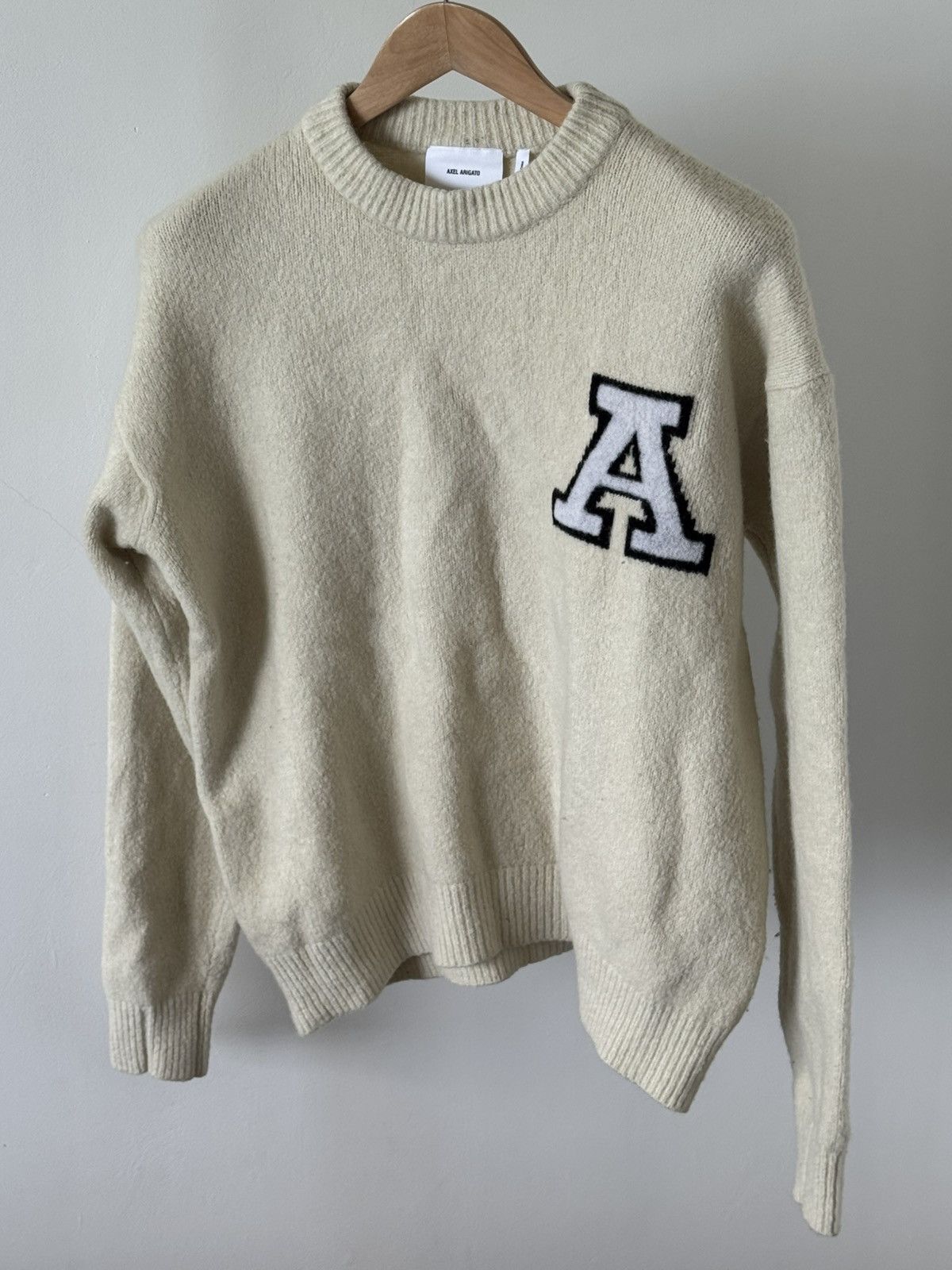 Axel Arigato Axel Arigato Varsity Boucle Letterman Sweater Cream Size L Size US L / EU 52-54 / 3 - 2 Thumbnail