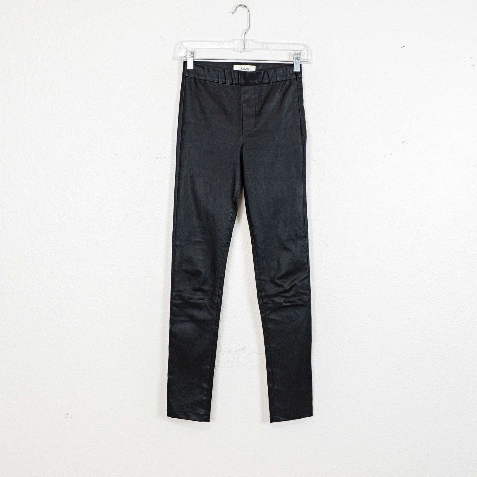 ba&sh BA&SH $795 Quartz Lamb Leather Stretch Leggins Noir Black XS Size 24" / US 00 / IT 34 - 9 Thumbnail