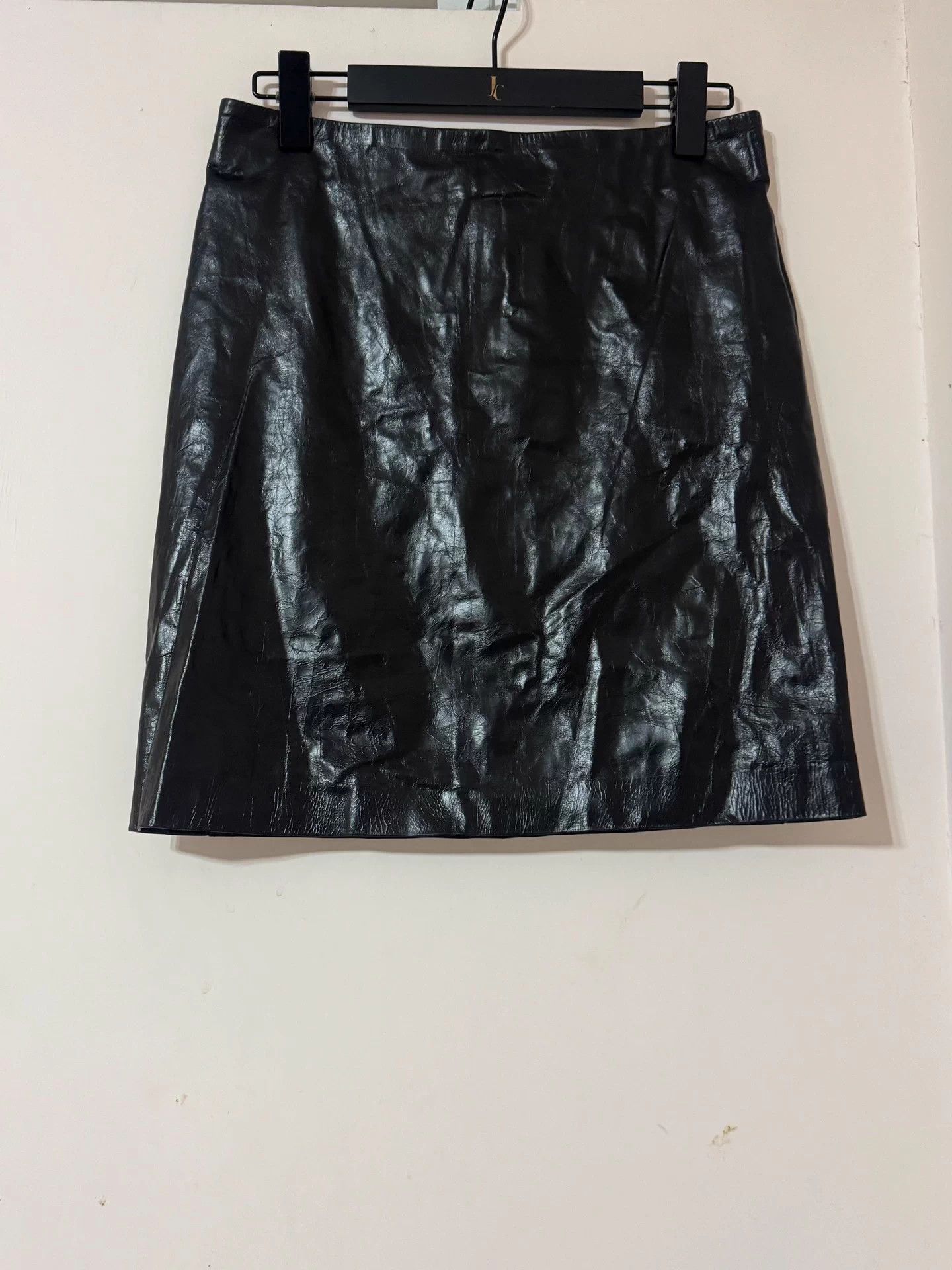 Ann Demeulemeester Ann Demeulemeester Cracked Leather Skirt 38 Belgium Size 27" / US 4 / IT 40 - 1 Thumbnail