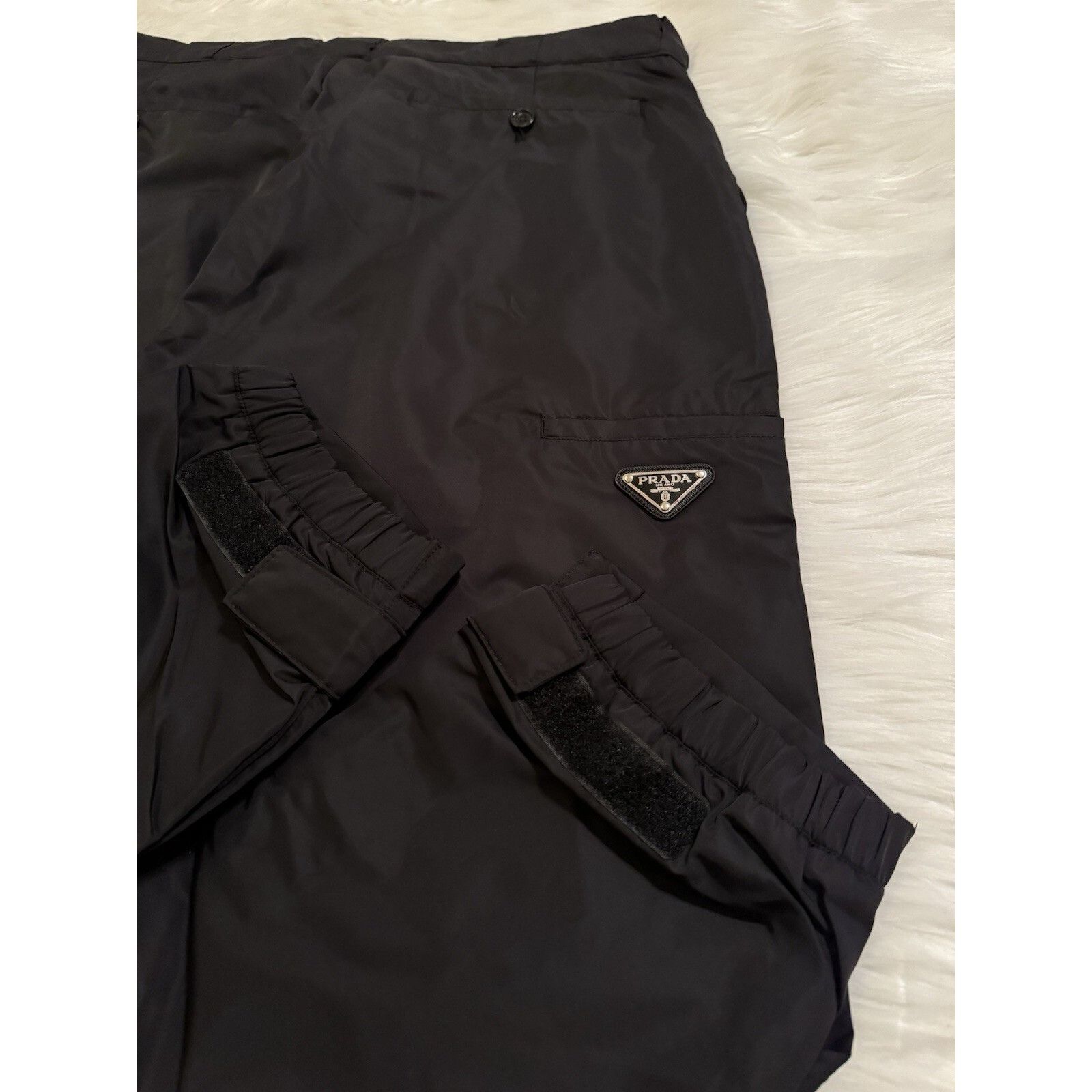 Prada Prada Nylon Gabardine Pants Triangle Logo Strap Cuff Black 5 Size US 36 / EU 52 - 8 Thumbnail