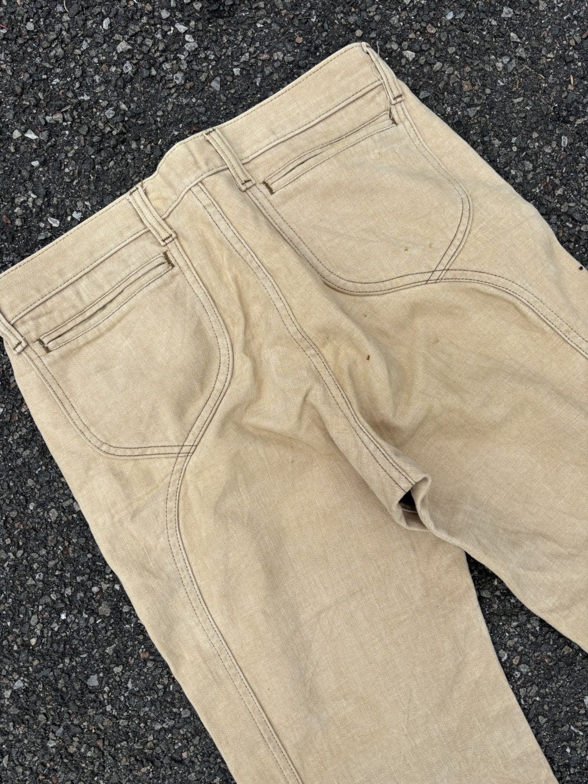 Lee 1970s Lee Tan Moleskin Bootcut Flare Western Work Pants Size US 32 / EU 48 - 5 Thumbnail