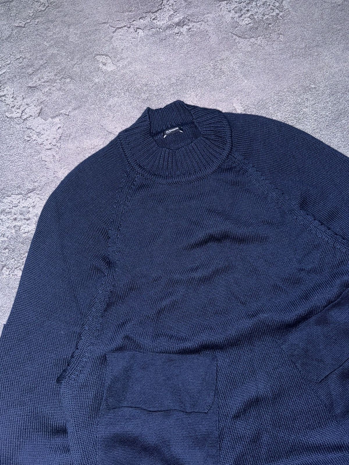 Designer × Jil Sander Jil sander navy S sweater dress knitwear relaxed jumper 00s Size S / US 4 / IT 40 - 2 Thumbnail