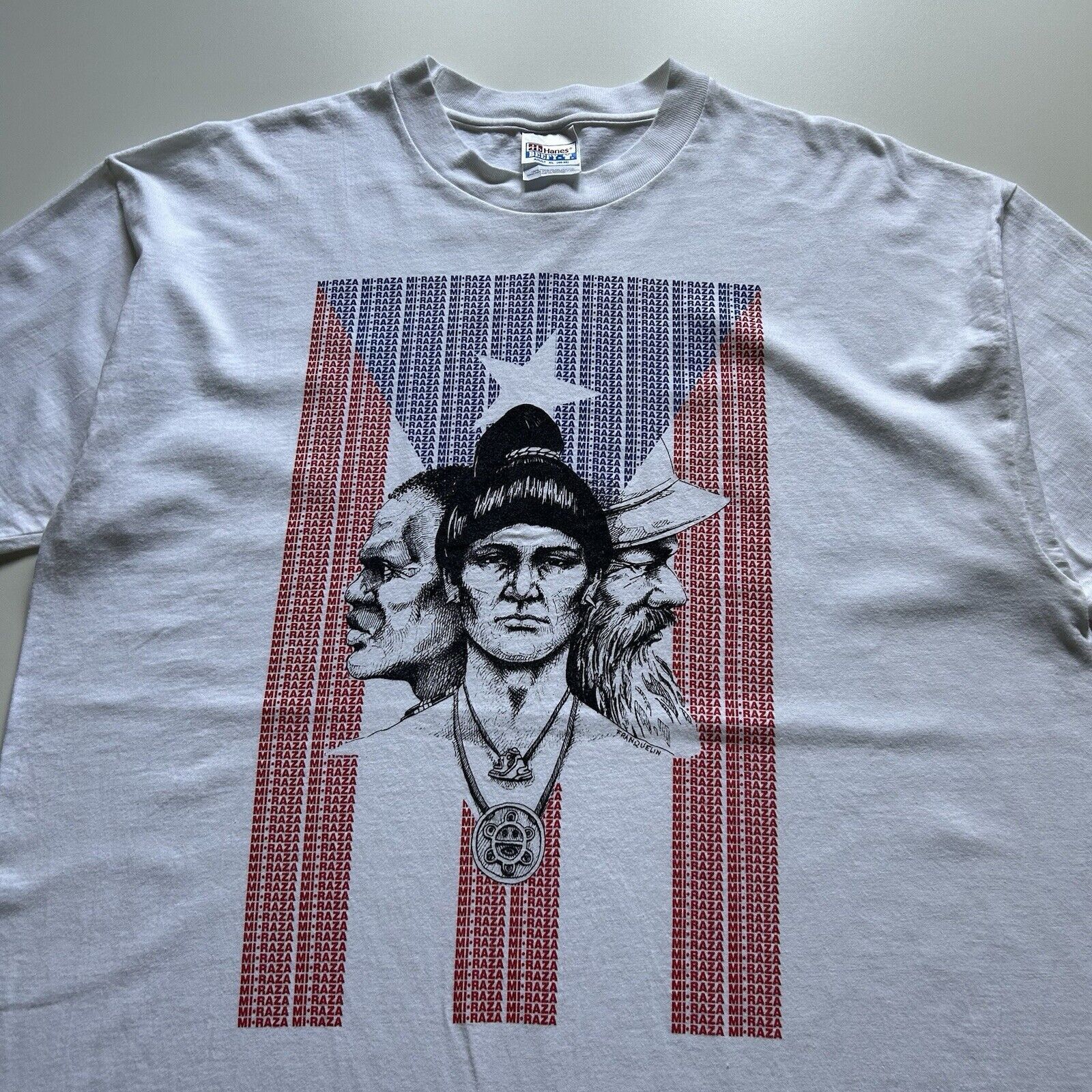 Vintage Vintage 90s Mi Razza Puerto Rico Flag Art Graphic T Shirt XL Size US XL / EU 56 / 4 - 2 Thumbnail