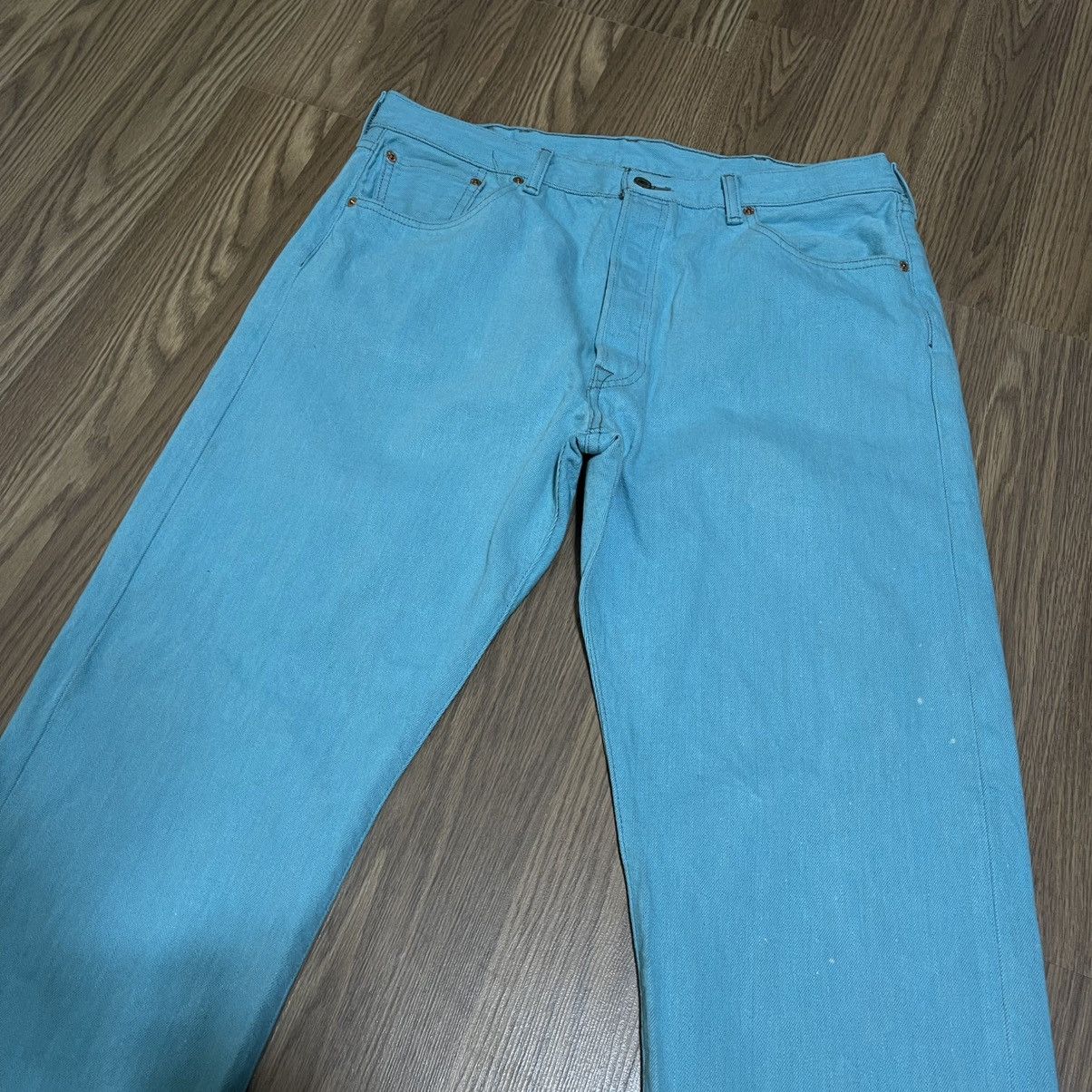 Levi's Levis 501 Shrink To Fit Button Fly Jeans Color Aqua Blue Size US 40 / EU 56 - 2 Thumbnail