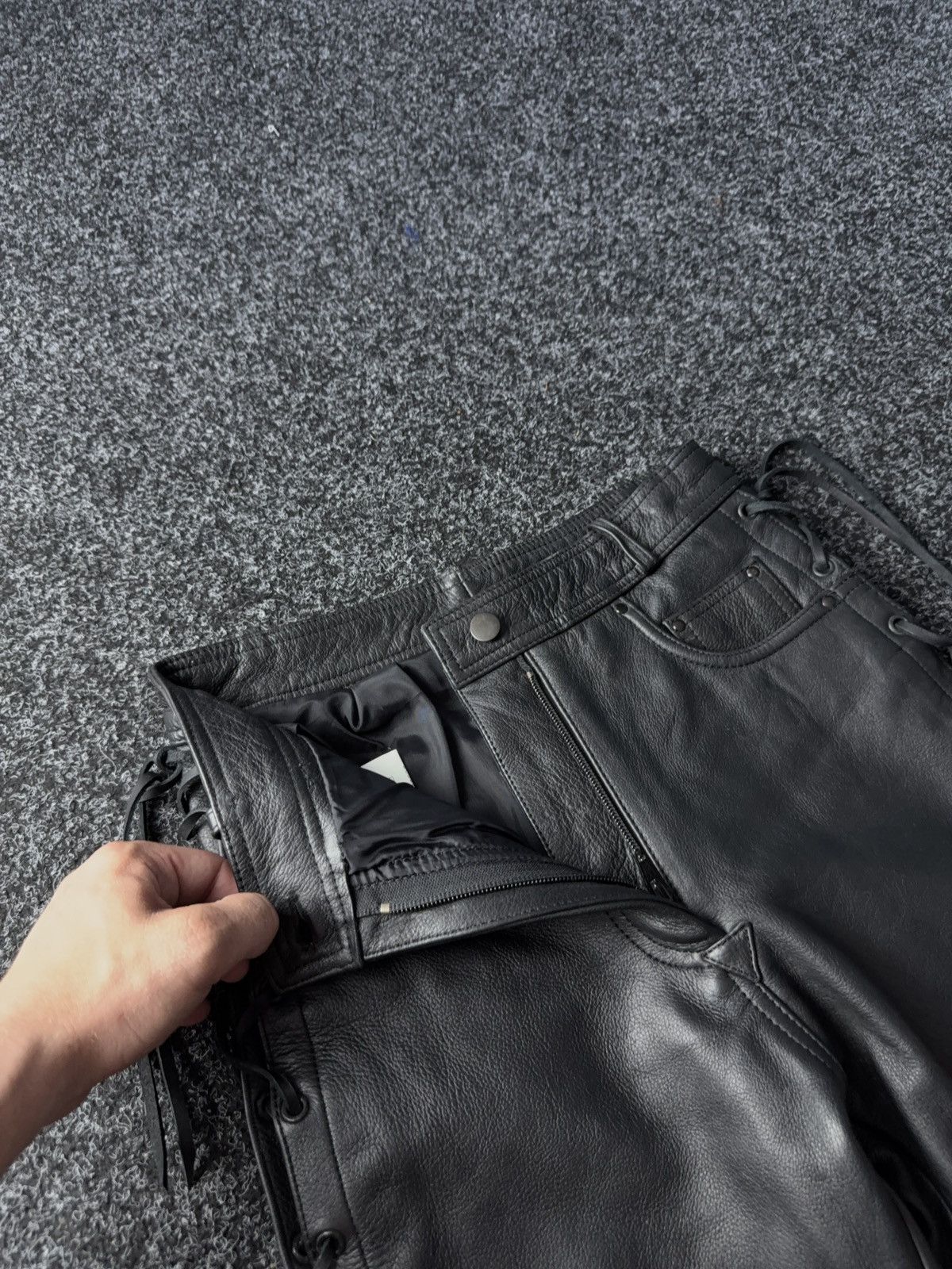 Leather Y2K Vintage Leather Pants Opium Style Alt Biker USA Rare Size 26" / US 2 / IT 38 - 7 Thumbnail
