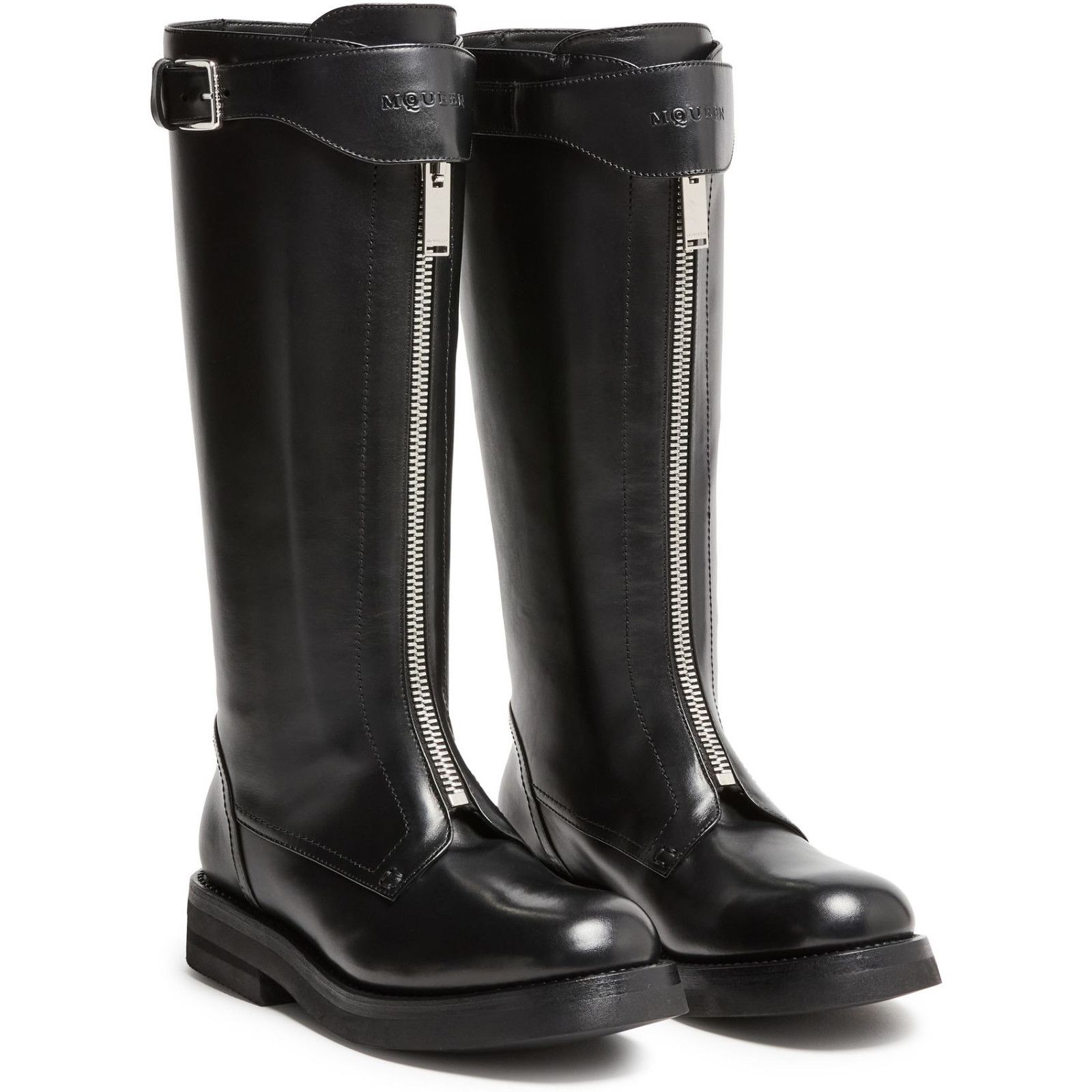 Alexander McQueen ALEXANDER MCQUEEN Black Leather Zip Boots New & Authentic (W Size US 6 / IT 36 - 2 Thumbnail
