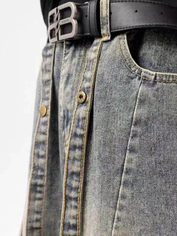 Japanese Brand VIBE High Street Stacked Vintage Washed Jeans Size US 30 / EU 46 - 8 Thumbnail