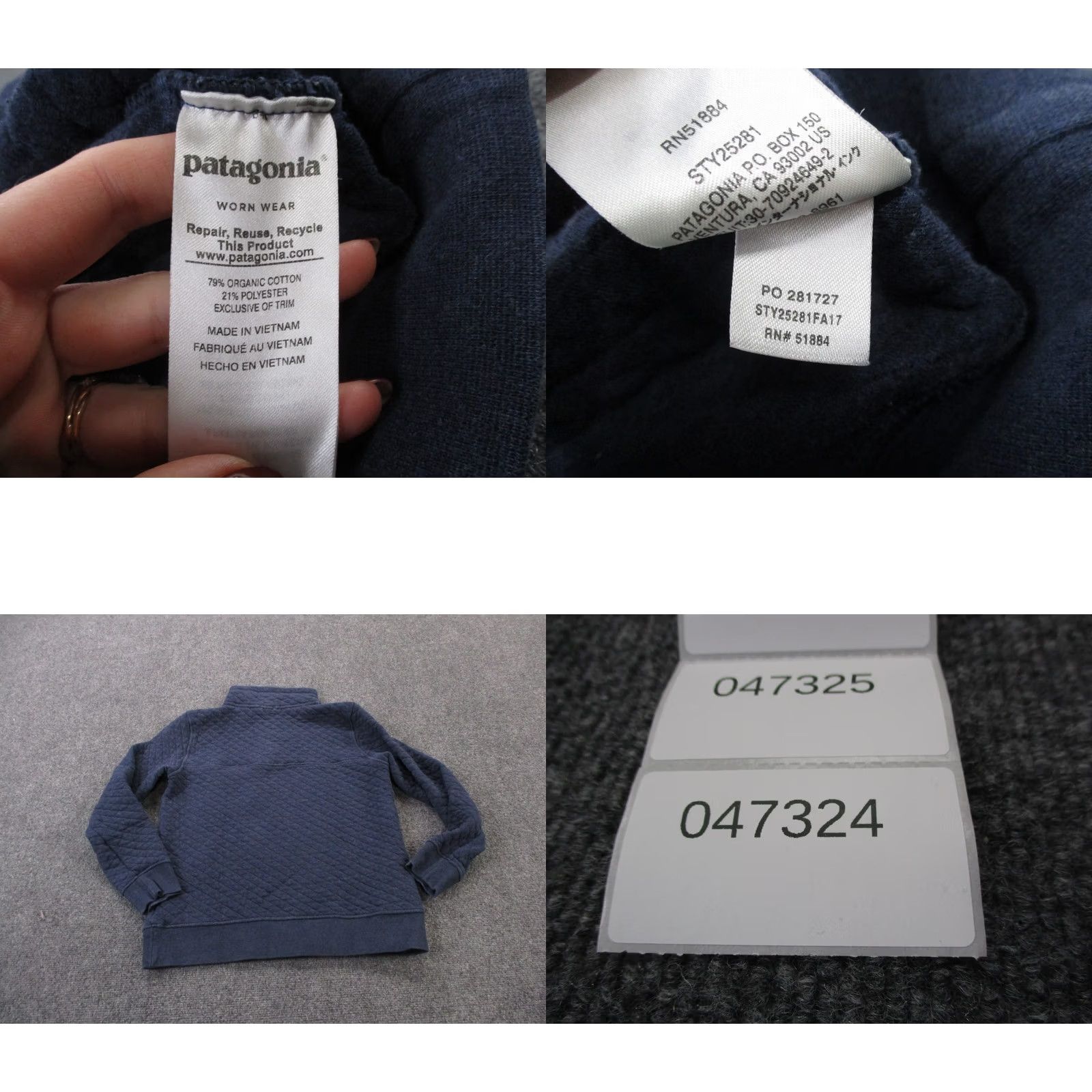 Patagonia Patagonia Jacket Womens S Blue Quilted Snap T Jumper Logo Cotton Size S / US 4 / IT 40 - 8 Thumbnail