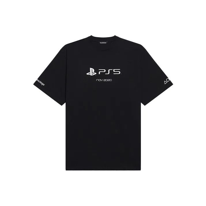 Balenciaga Balenciaga x PlayStation Black Graphic T-Shirt Size US M / EU 48-50 / 2 - 1 Thumbnail