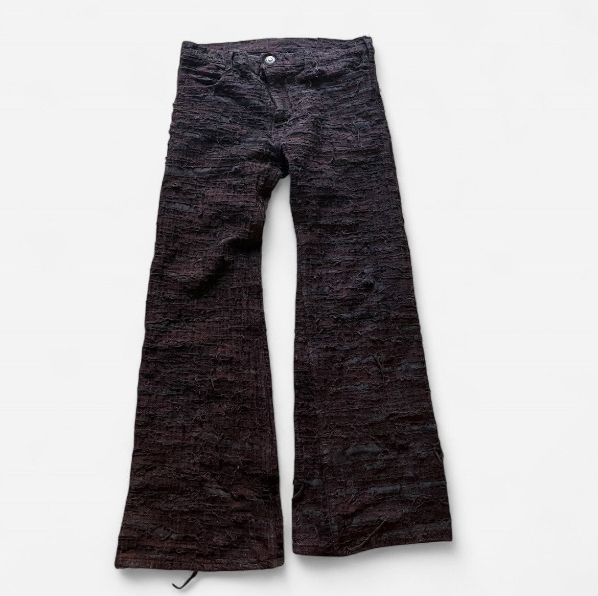 “Love Scars” flared boro denim