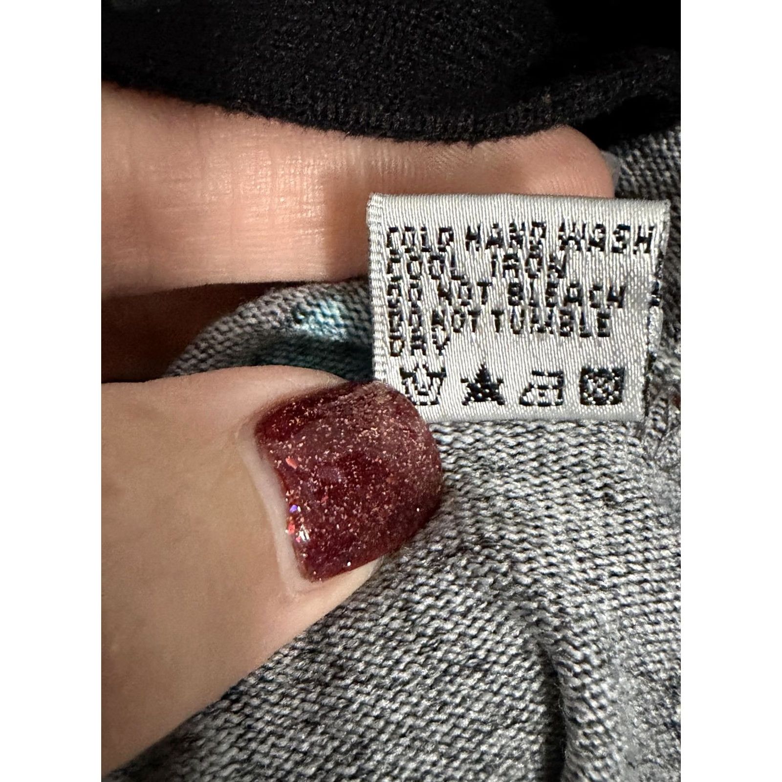 Vintage Funky People Womens XL Gray Cowl Sweater Swing Mini Heart Graphic Beaded Dress Size XL / US 12-14 / IT 48-50 - 5 Thumbnail