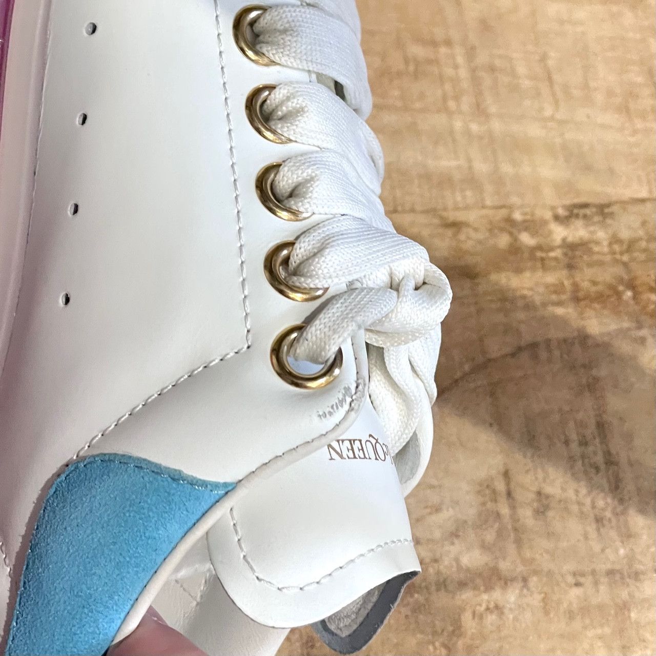 Alexander McQueen Alexander McQueen Oversized White Leather Sneakers Size US 7.5 / IT 37.5 - 8 Thumbnail