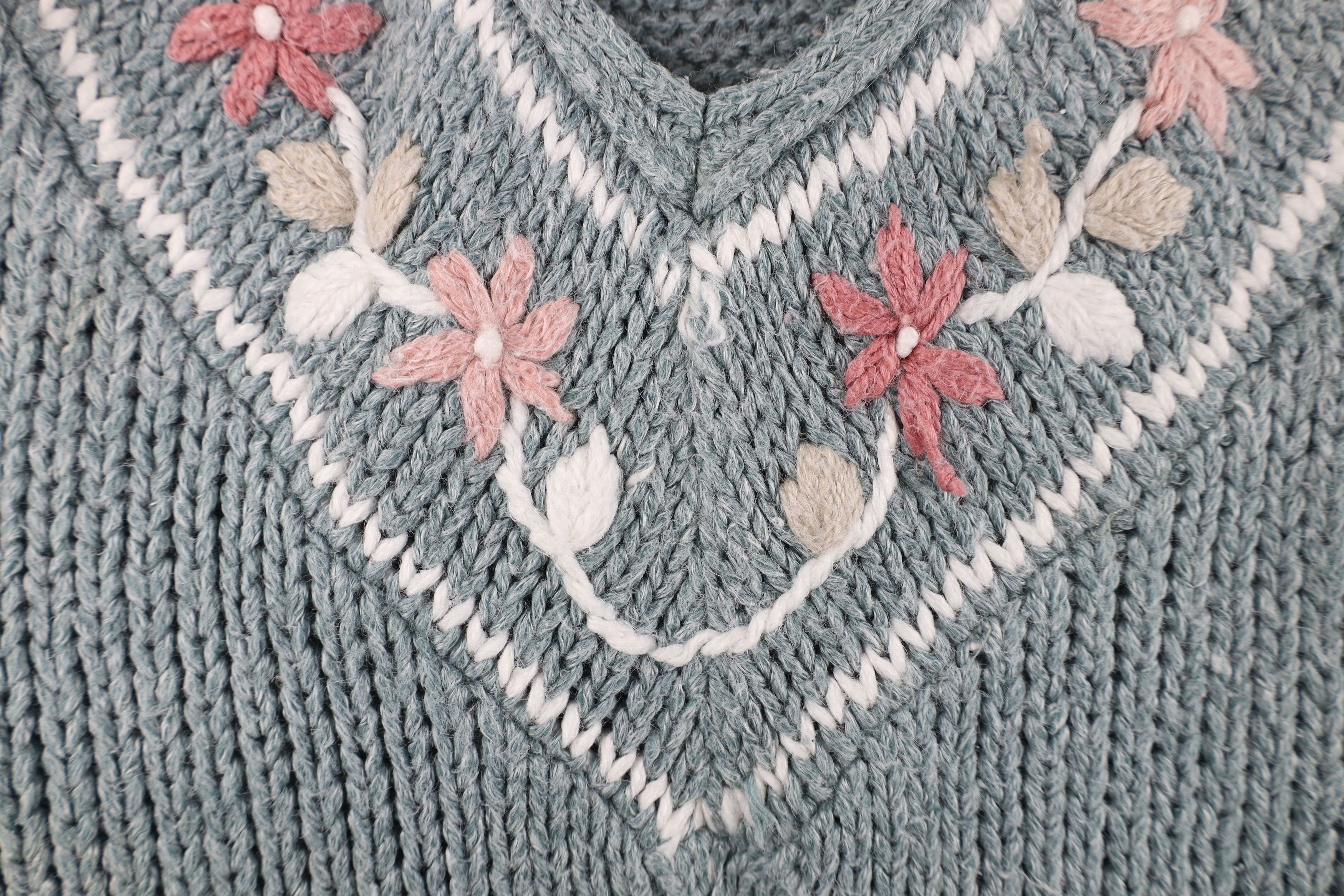 Vintage Vintage 90s Streetwear Embroidered Flower Floral Sweater Size L / US 10 / IT 46 - 7 Thumbnail