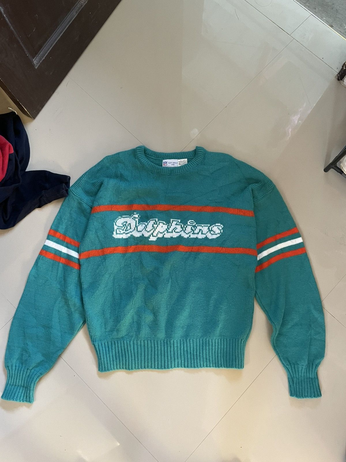 Other Miami Dolphins Sweater Cliff Engle Medium Mens Teal Vintage Size US M / EU 48-50 / 2 - 1 Thumbnail
