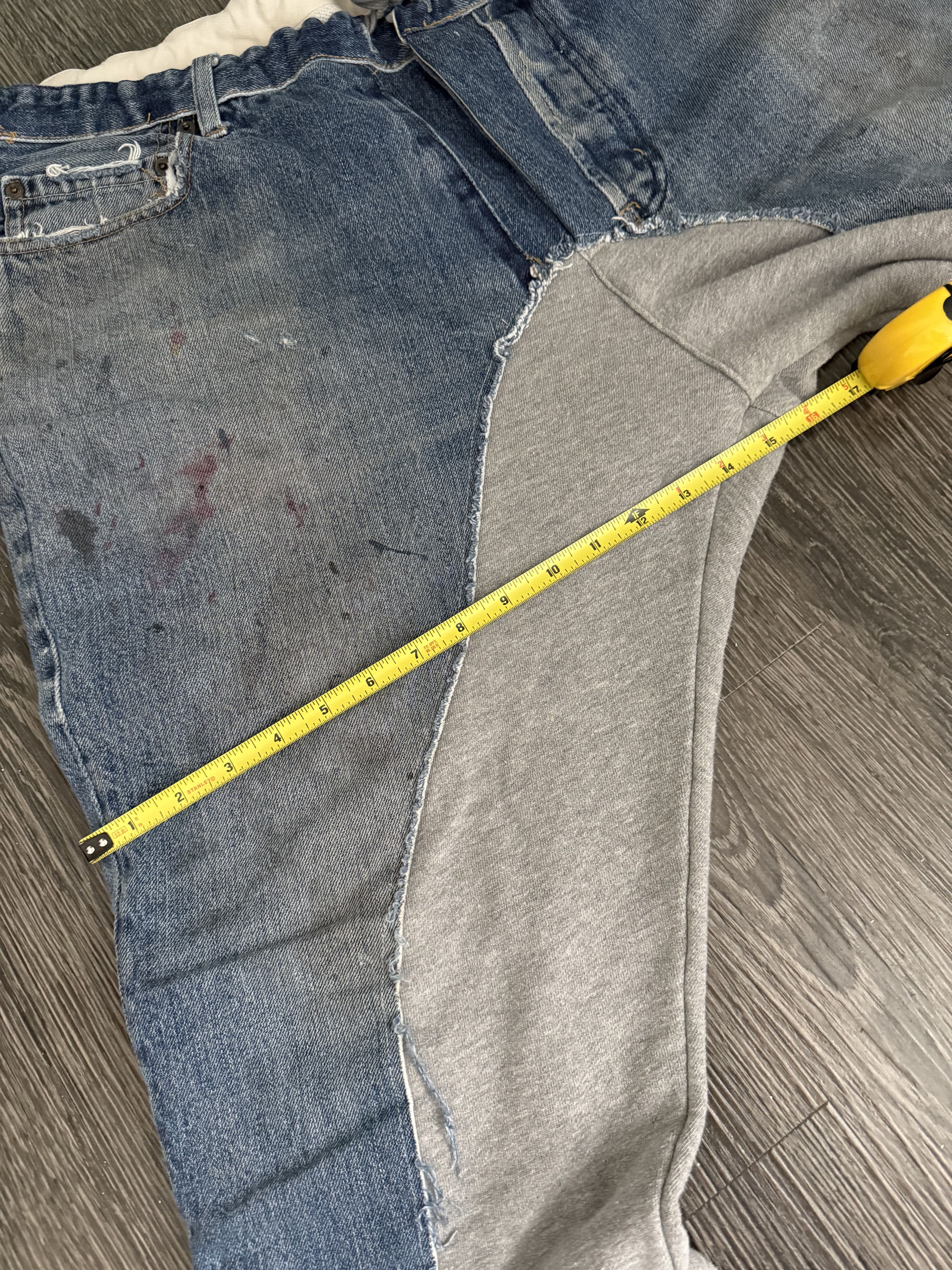 Greg Lauren Greg Lauren 50/50 hybrid denim-sweatpants Size US 43 - 13 Thumbnail