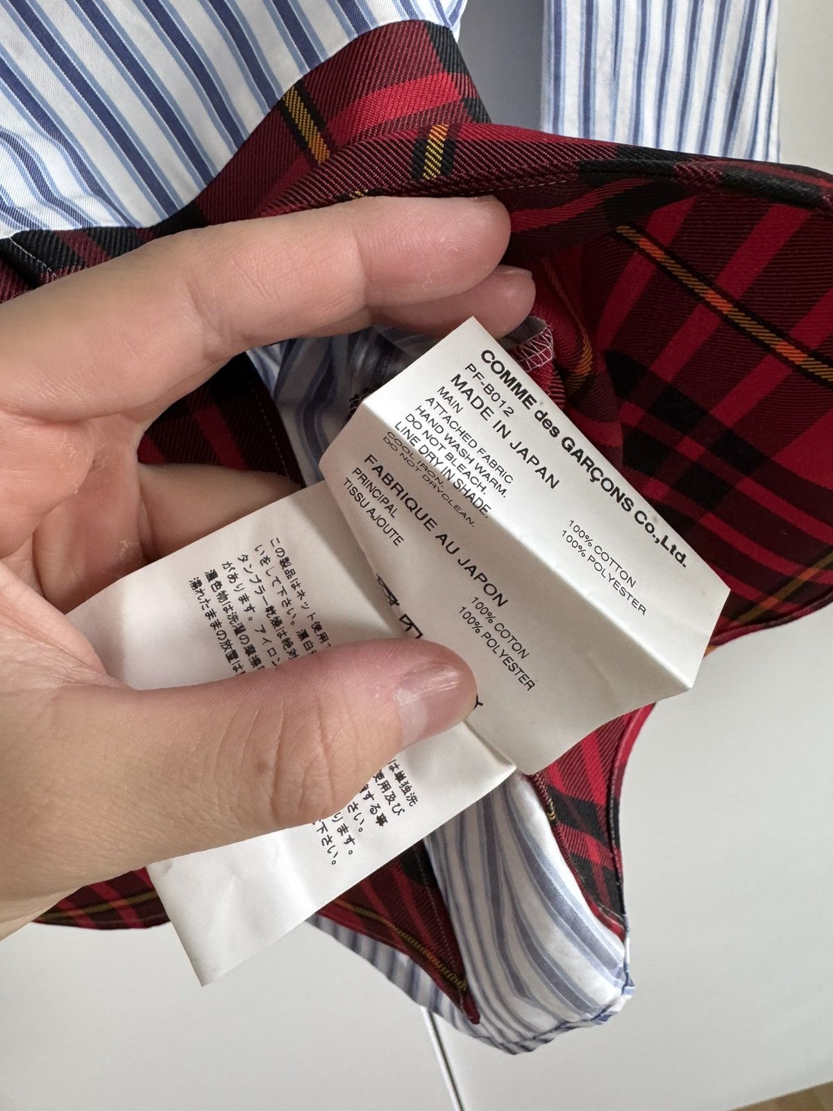 Comme des Garcons Homme Plus Striped and Checked Switched Shirt Shirt Long Sleeved Shirt Size US M / EU 48-50 / 2 - 5 Thumbnail
