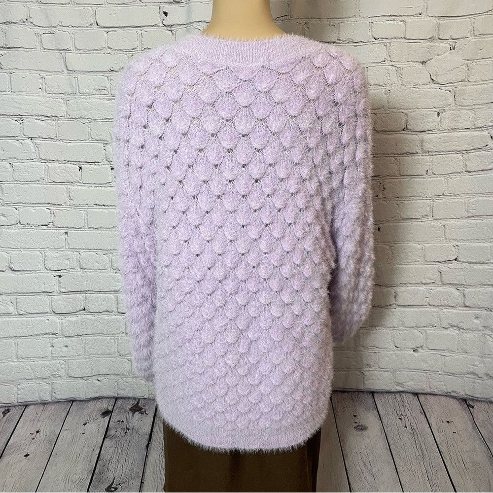Andrew Marc Marc New York Andrew Marc V-Neck Long Sleeve Lilac Sweater Size XL / US 12-14 / IT 48-50 - 5 Thumbnail