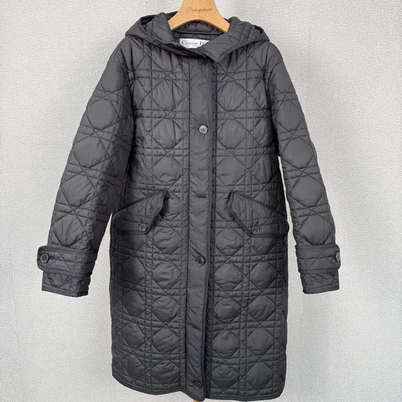 Dior Dior Black Quilted Cotton Women's Coat 0089 Size XS / US 0-2 / IT 36-38 - 1 Thumbnail