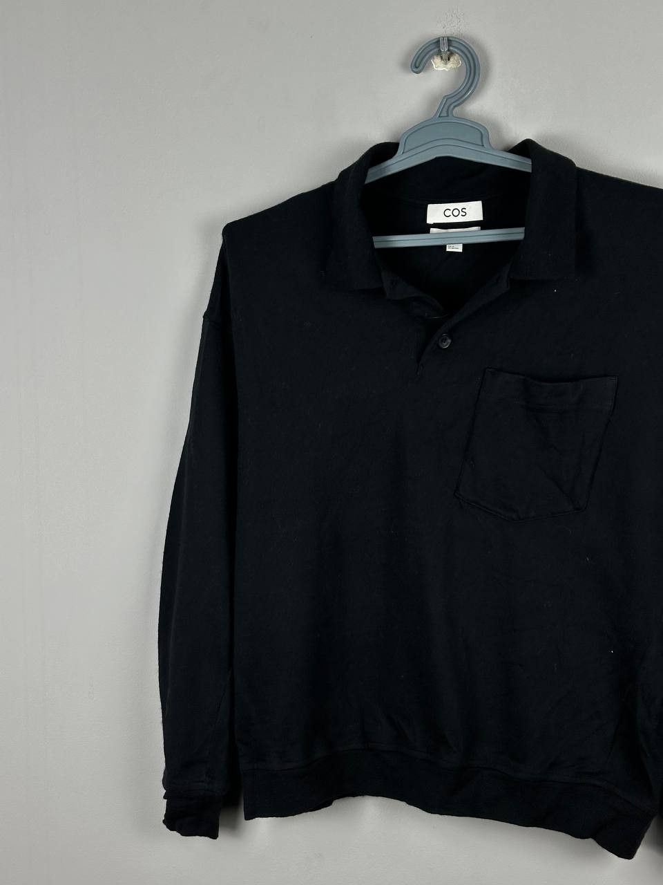 Cos Cos Oversized Black Wool Polo Collar sweater Size US M / EU 48-50 / 2 - 2 Thumbnail