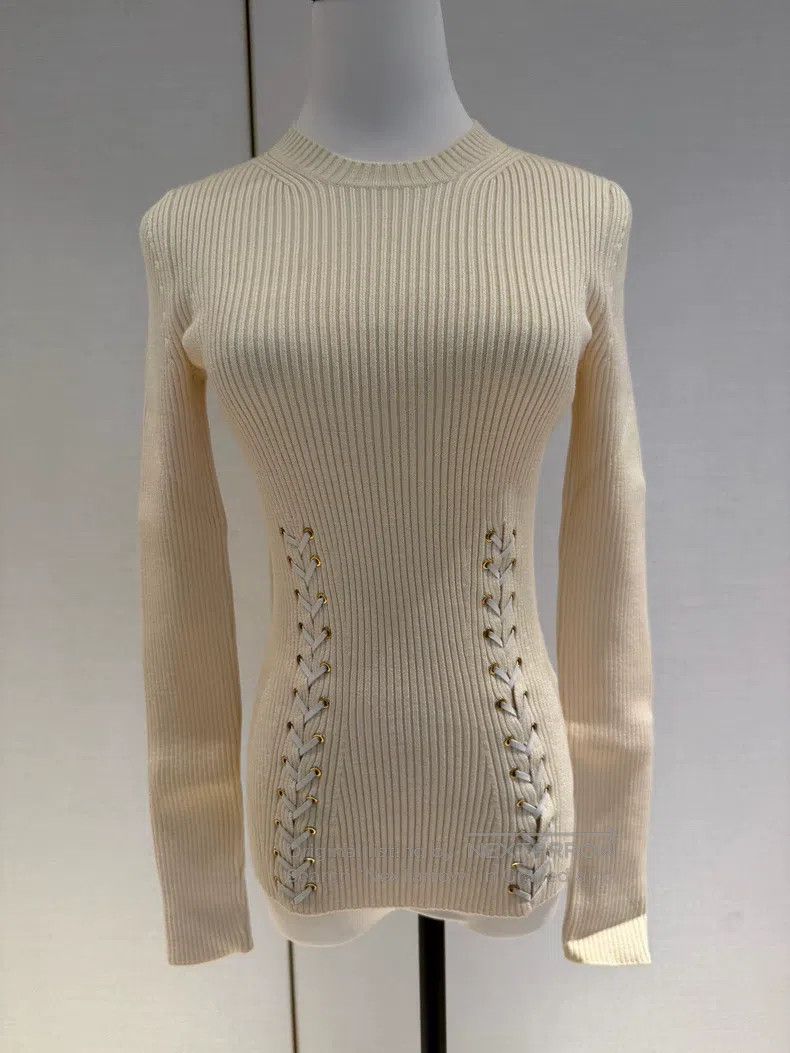 Alexander Mcqueen White long knitted sweater