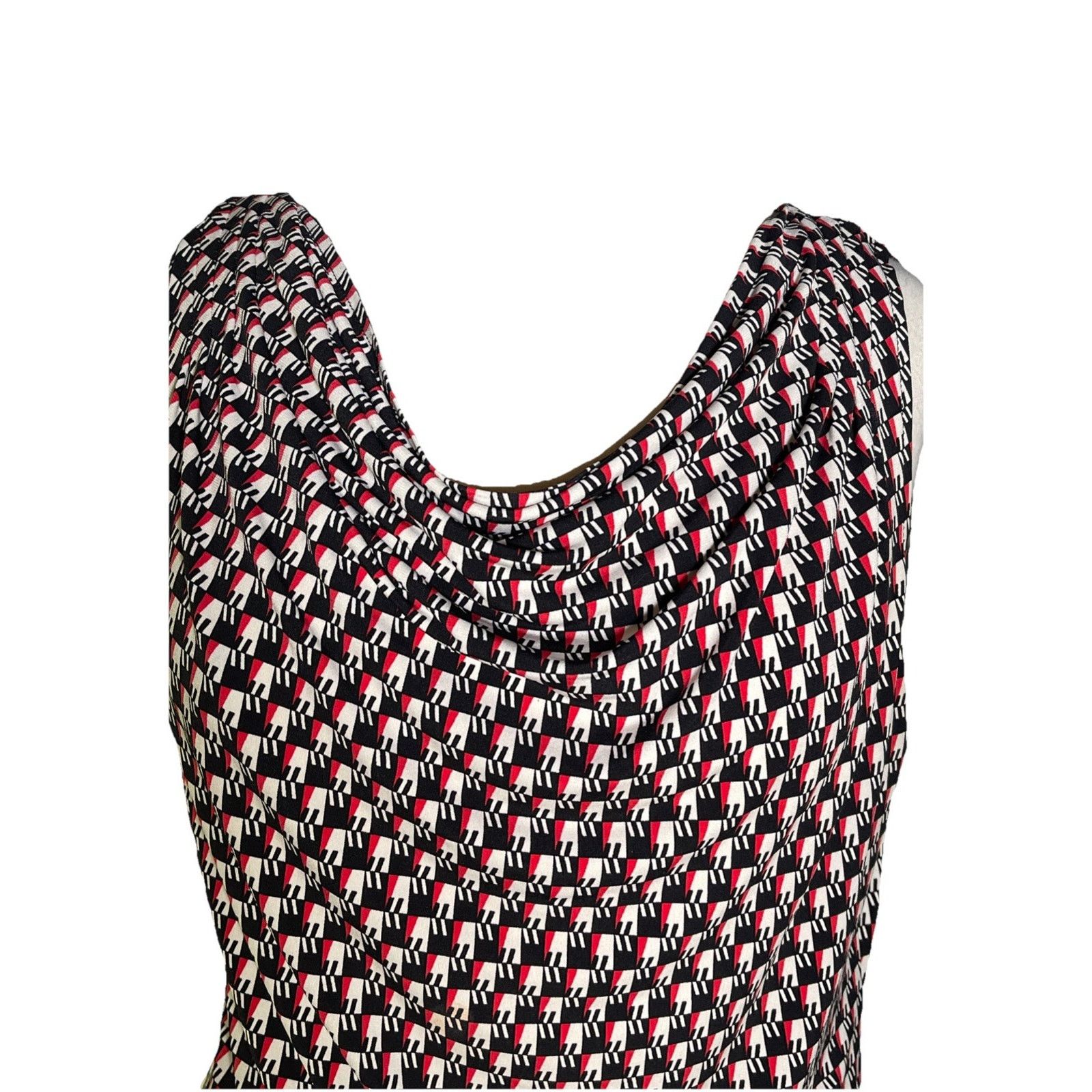 Calvin Klein Calvin Klein Women's Sleeveless Top Houndstooth Pattern PL Size L / US 10 / IT 46 - 2 Thumbnail