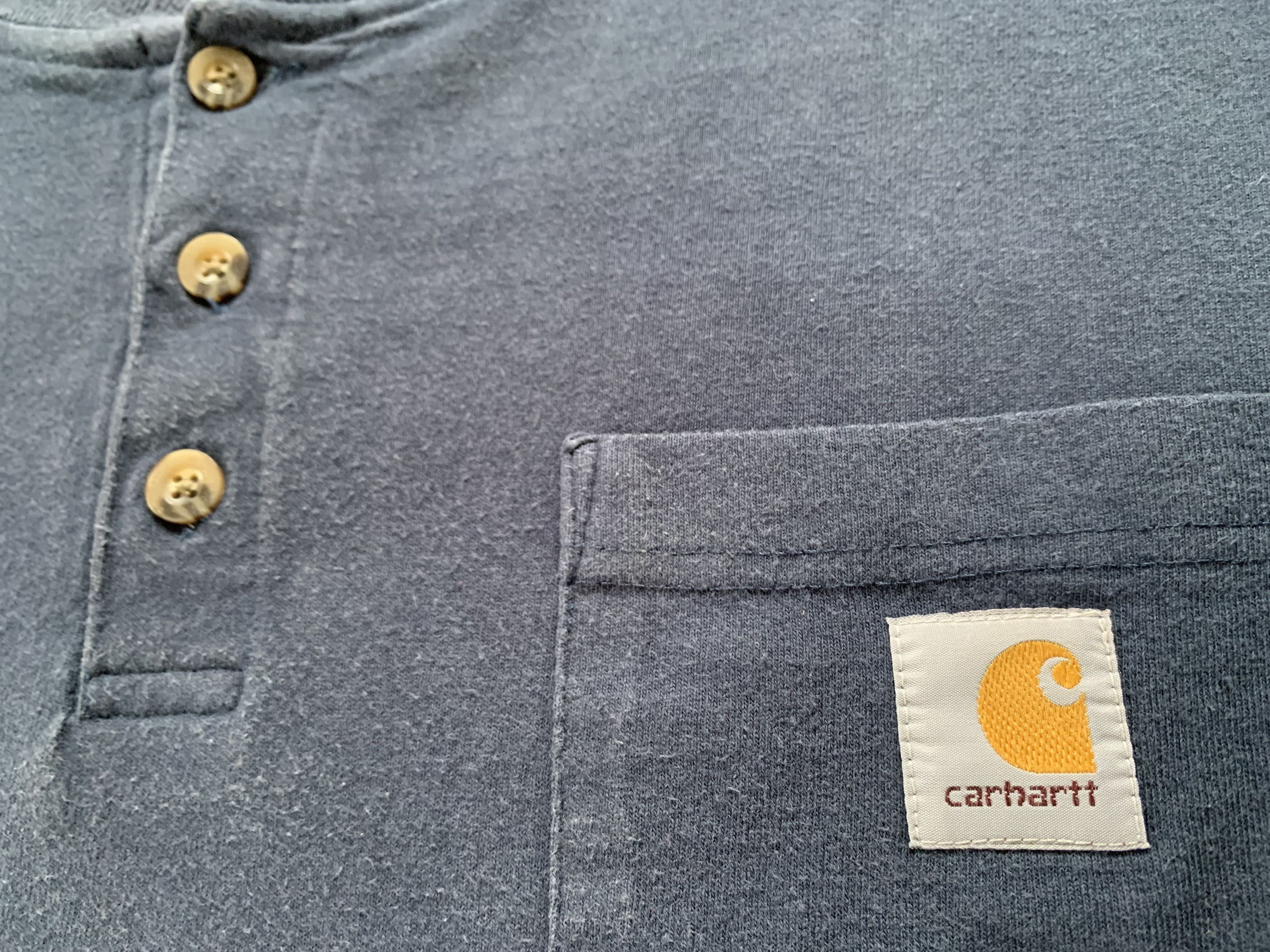 Carhartt × Vintage Vintage Carhartt Navy Pocket T-Shirt Size US L / EU 52-54 / 3 - 5 Thumbnail