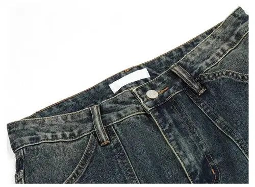 Jean Vintage Wash Distressed Straight Jeans Size US 32 / EU 48 - 5 Thumbnail