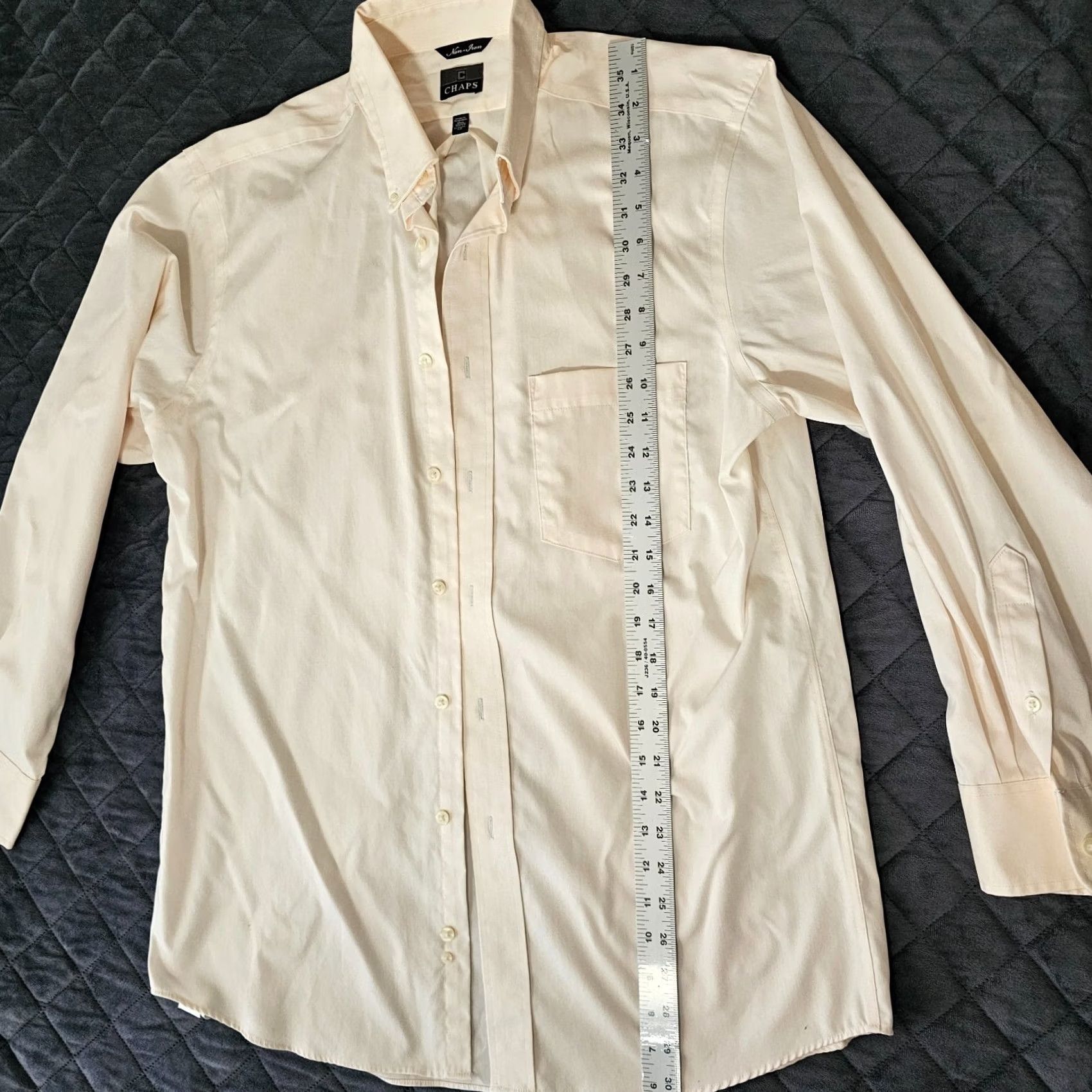 Chaps Chaps Button-Up Shirt Men 15.5 32/33 Non-Iron Yellow Casual Workwear Wrinkle Resistant Long Sleeve Button-Down Regular Fit Size US L / EU 52-54 / 3 - 4 Thumbnail