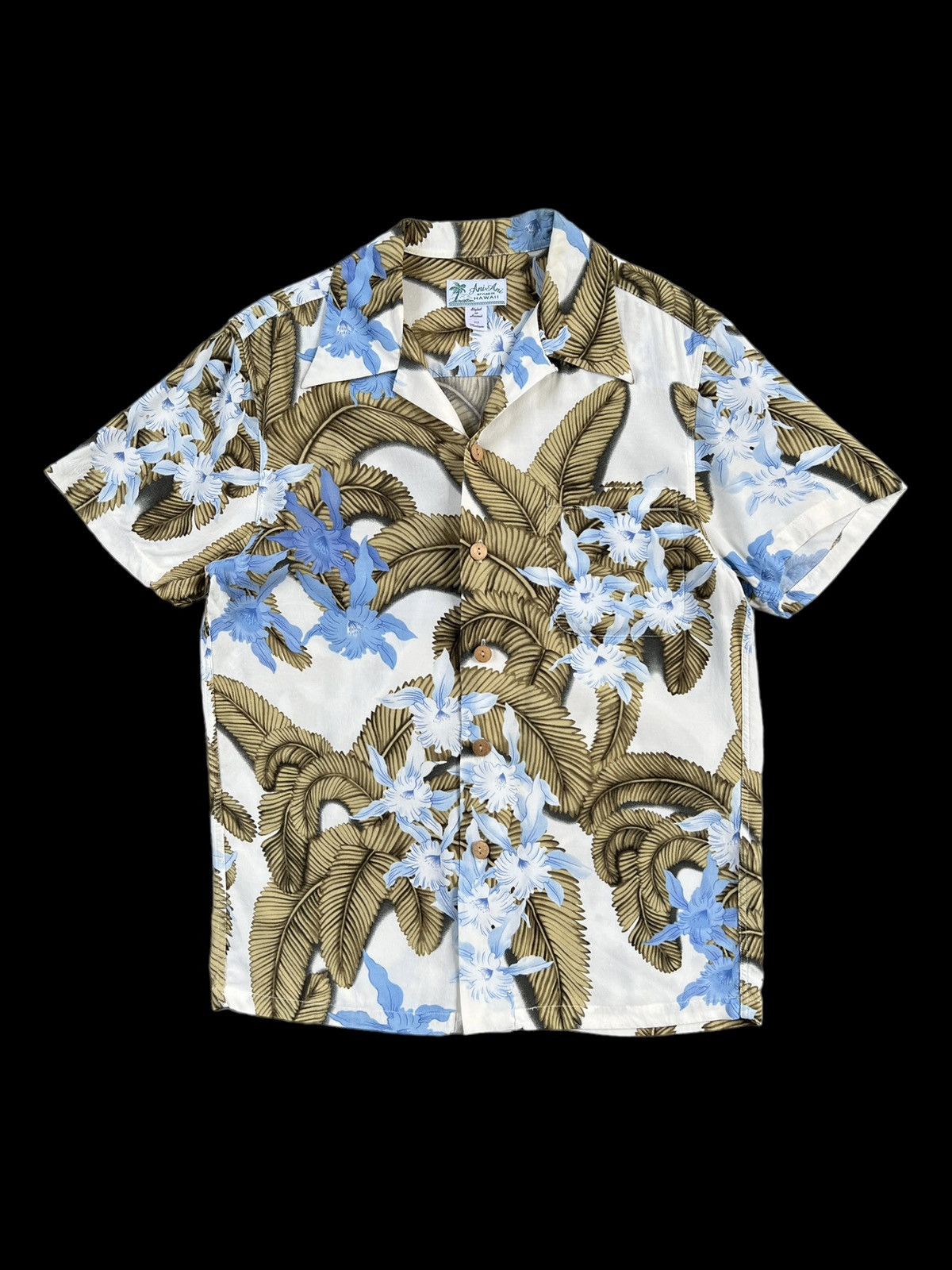 Vintage 90s Ani Ani 🇯🇵 Open Collar Rayon Hawaiian Shirt