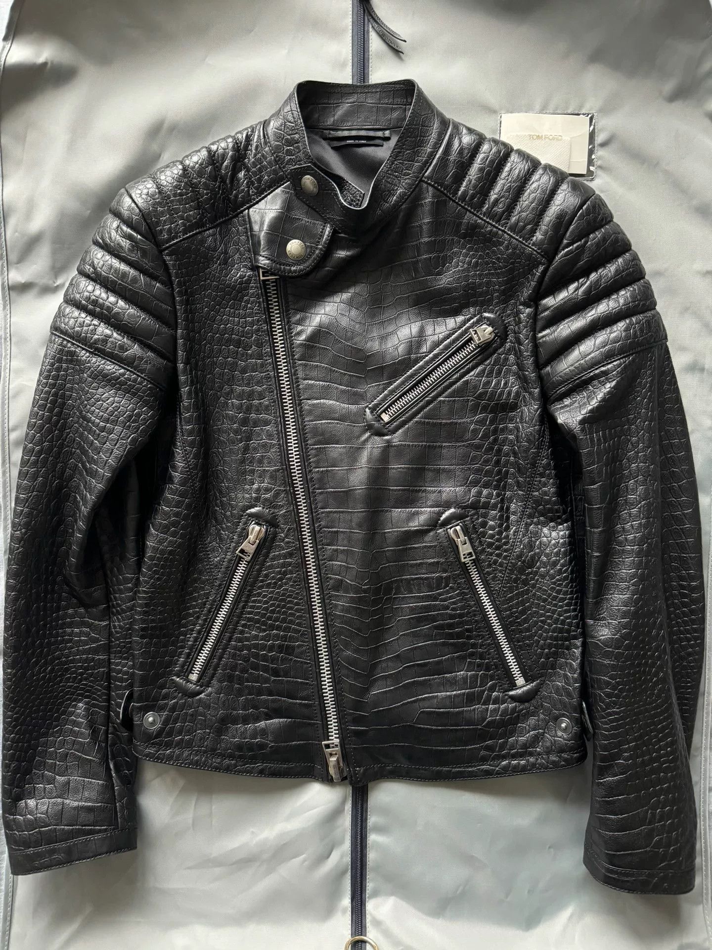 Tom Ford Tom Ford Crocodile Leather Biker Jacket Size US S / EU 44-46 / 1 - 1 Thumbnail
