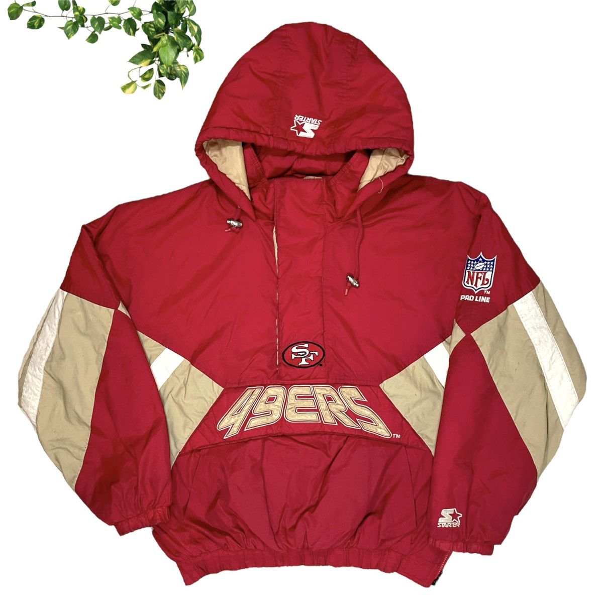 1990's SAN FRANCISCO 49ERS STARTER PRO LINE PULLOVER WINDBREAKER M