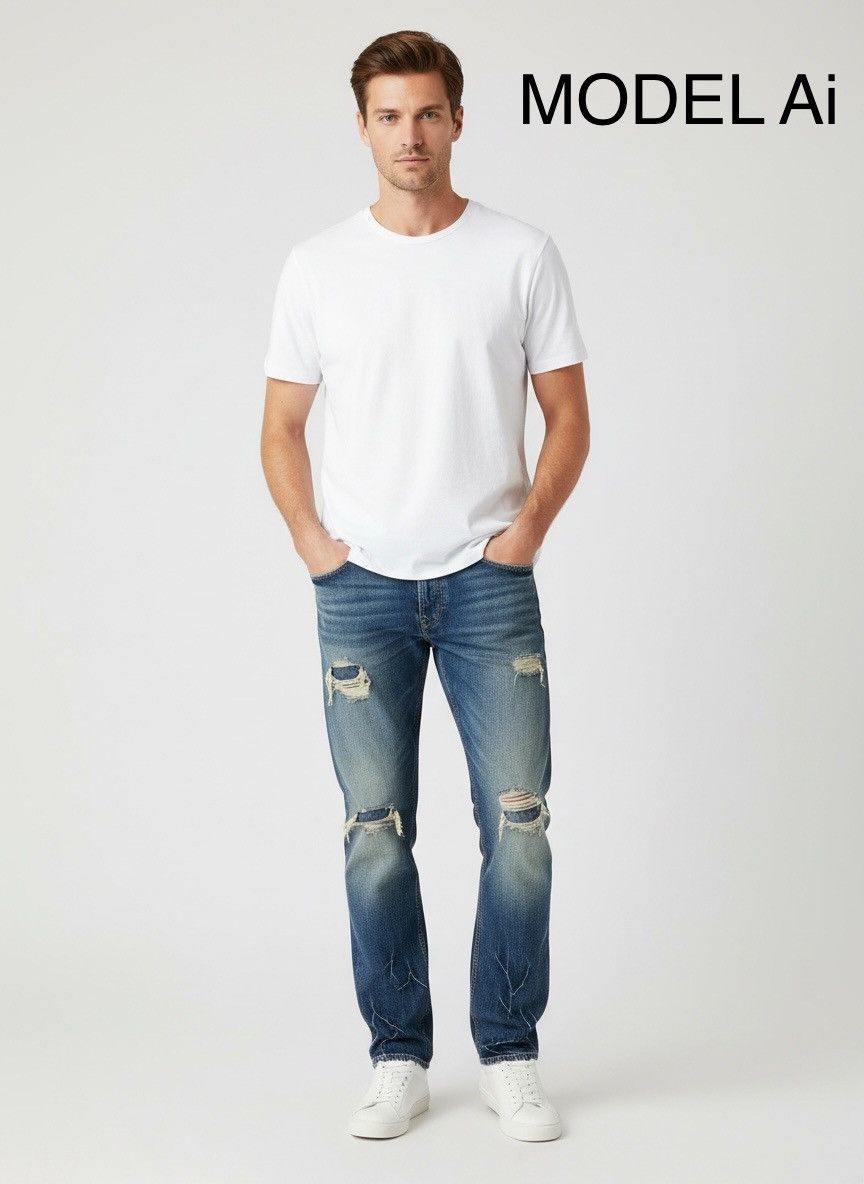 PPFM Japanese brand X ppfm distressed jeans Size US 34 / EU 50 - 2 Thumbnail