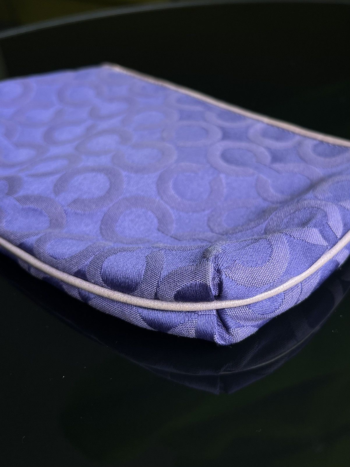 Coach × Vintage Coach Signature Y2K Purple Jacquard Wristlet Purse Size ONE SIZE - 8 Thumbnail