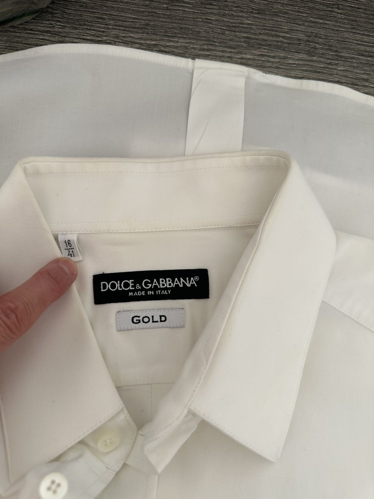 Dolce & Gabbana Dolce & Gabbana Gold White Dress Shirt Size US L / EU 52-54 / 3 - 4 Thumbnail