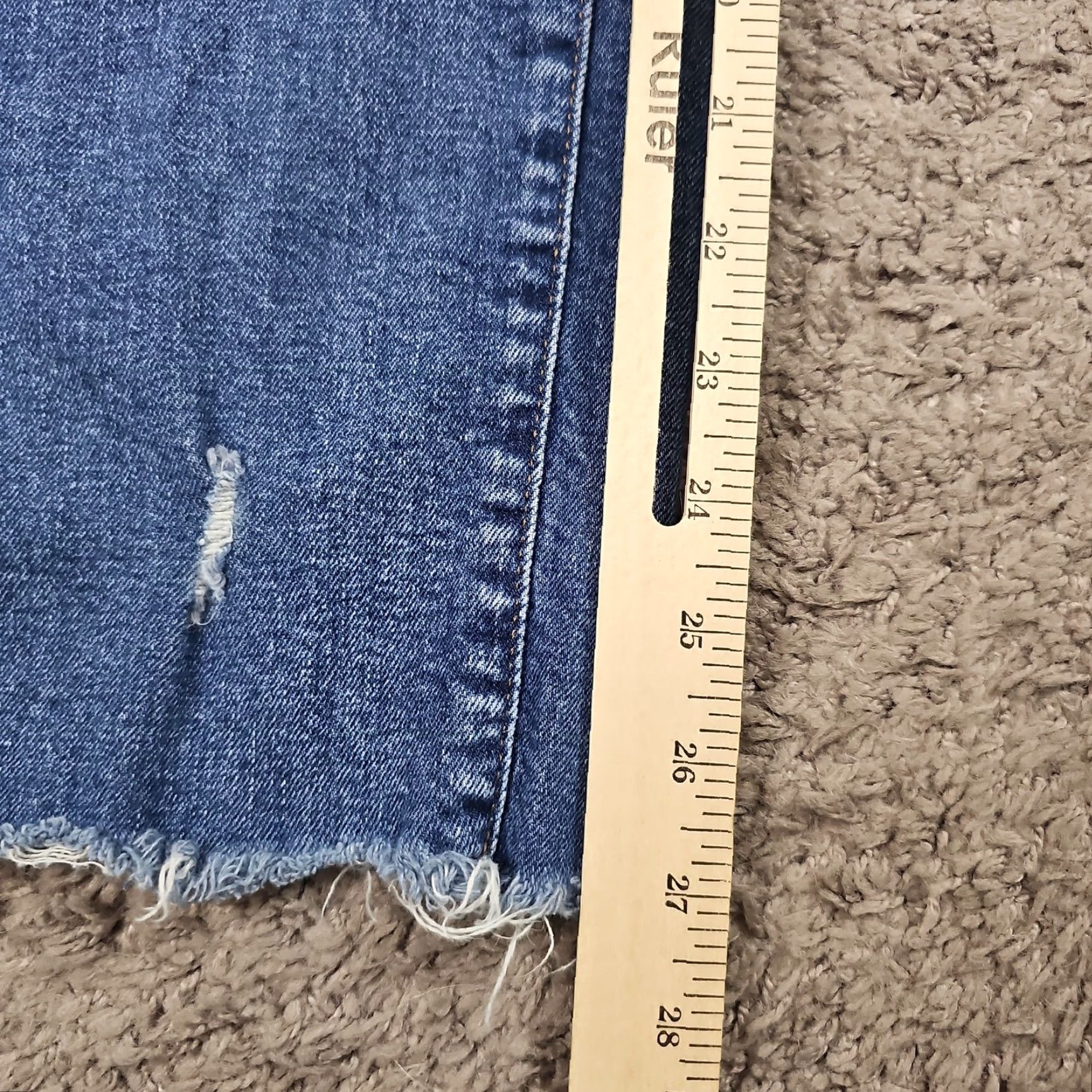 Express VINTAGE Express Jeans Womens Wide-Leg High Rise Distressed Stretch Denim 90s 23x27 Size 26" / US 2 / IT 38 - 6 Thumbnail