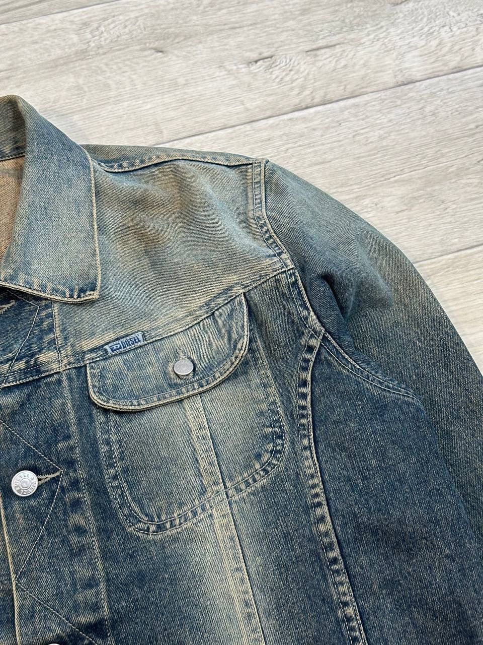 Diesel Vintage DIESEL "Gregg" Dirty Wash Denim Jacket (Y2K / 2006) Size US L / EU 52-54 / 3 - 4 Thumbnail