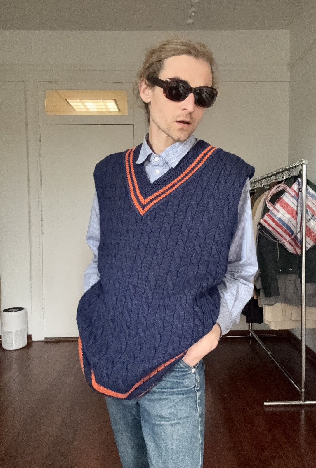 Maison Margiela MARGIELA AW17 Oversized Cable Knit Sweater Vest Size US L / EU 52-54 / 3 - 15 Thumbnail