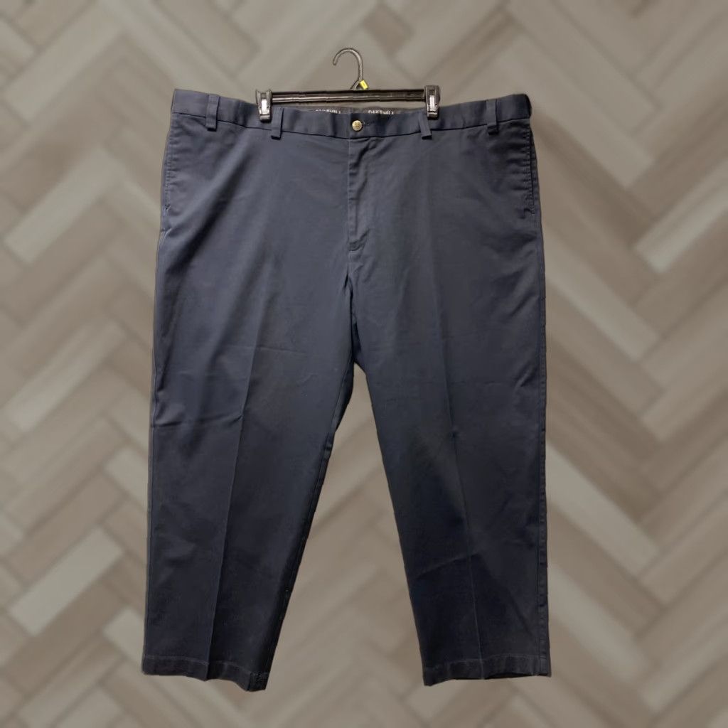 Vintage Oak Hill Pants Mens 54 Big & Tall Chino Straight Deep Navy 28in Inseam Flat Front Pocketed Regular 50in Waist Casual Workwear Business Shirt? Size US 38 / EU 54 - 1 Thumbnail
