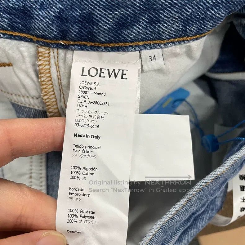 Loewe Loewe Blue Back Leather Label Floral Printed Denim Pants Size 42" / US 20 - 6 Thumbnail