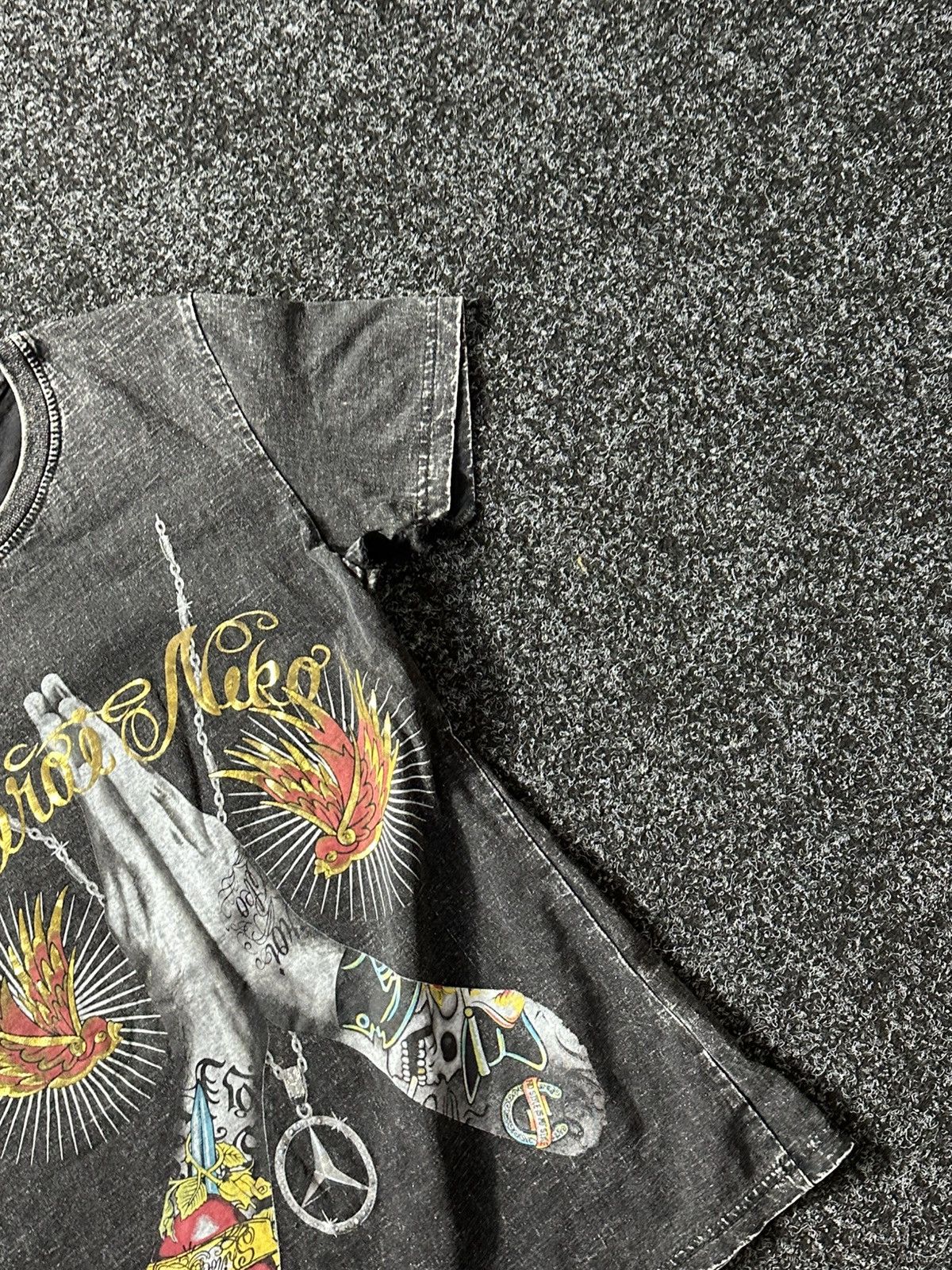 Designer × Ed Hardy 🚨Vintage Ed Hardy STYLE big True Love Logo Women MERSEDES Size M / US 6-8 / IT 42-44 - 3 Thumbnail