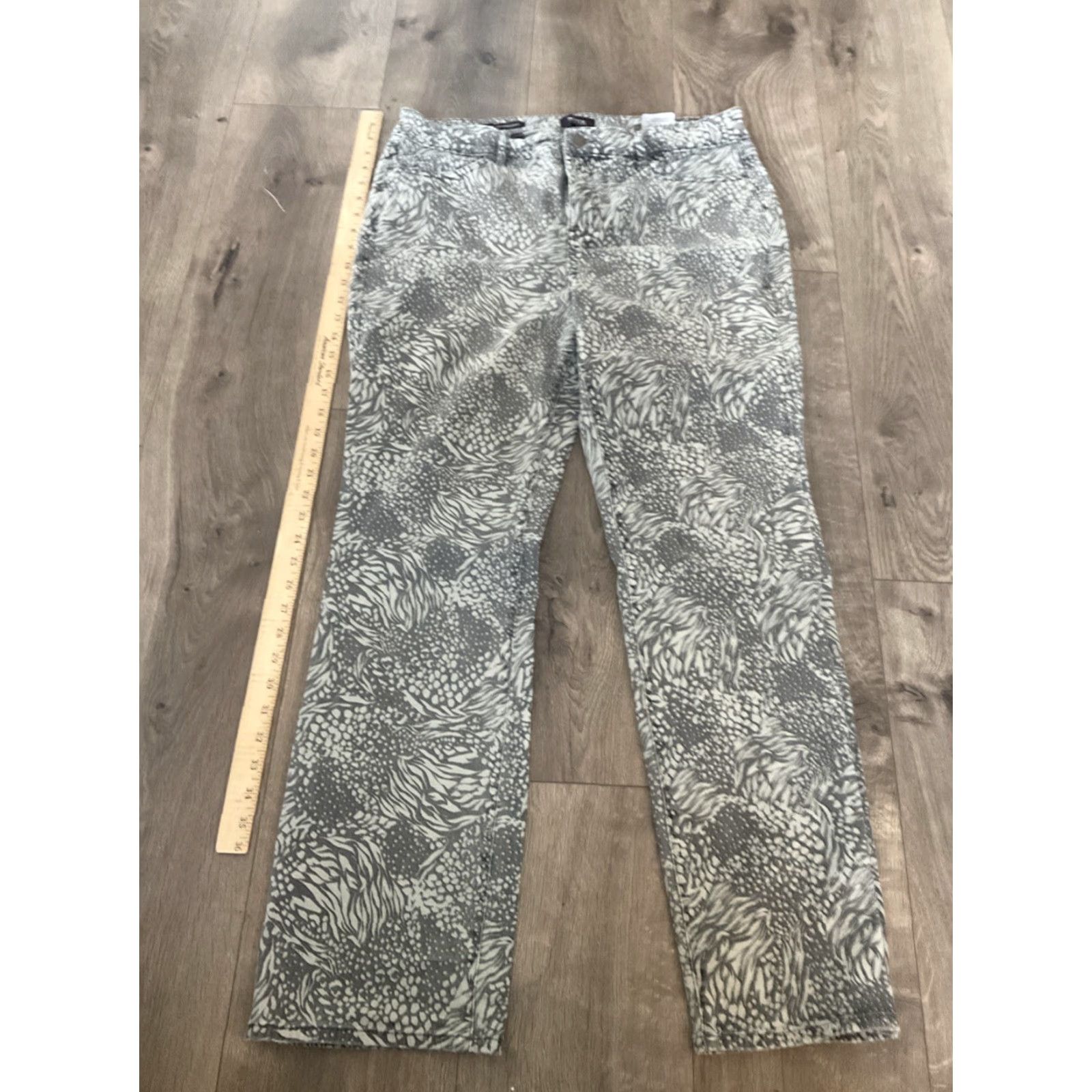 NYDJ NYDJ Jeans Women’s Size 14 Shadow Animal Charcoal High Rise Stretch Skinny Size 36" / US 14 / IT 50 - 2 Thumbnail